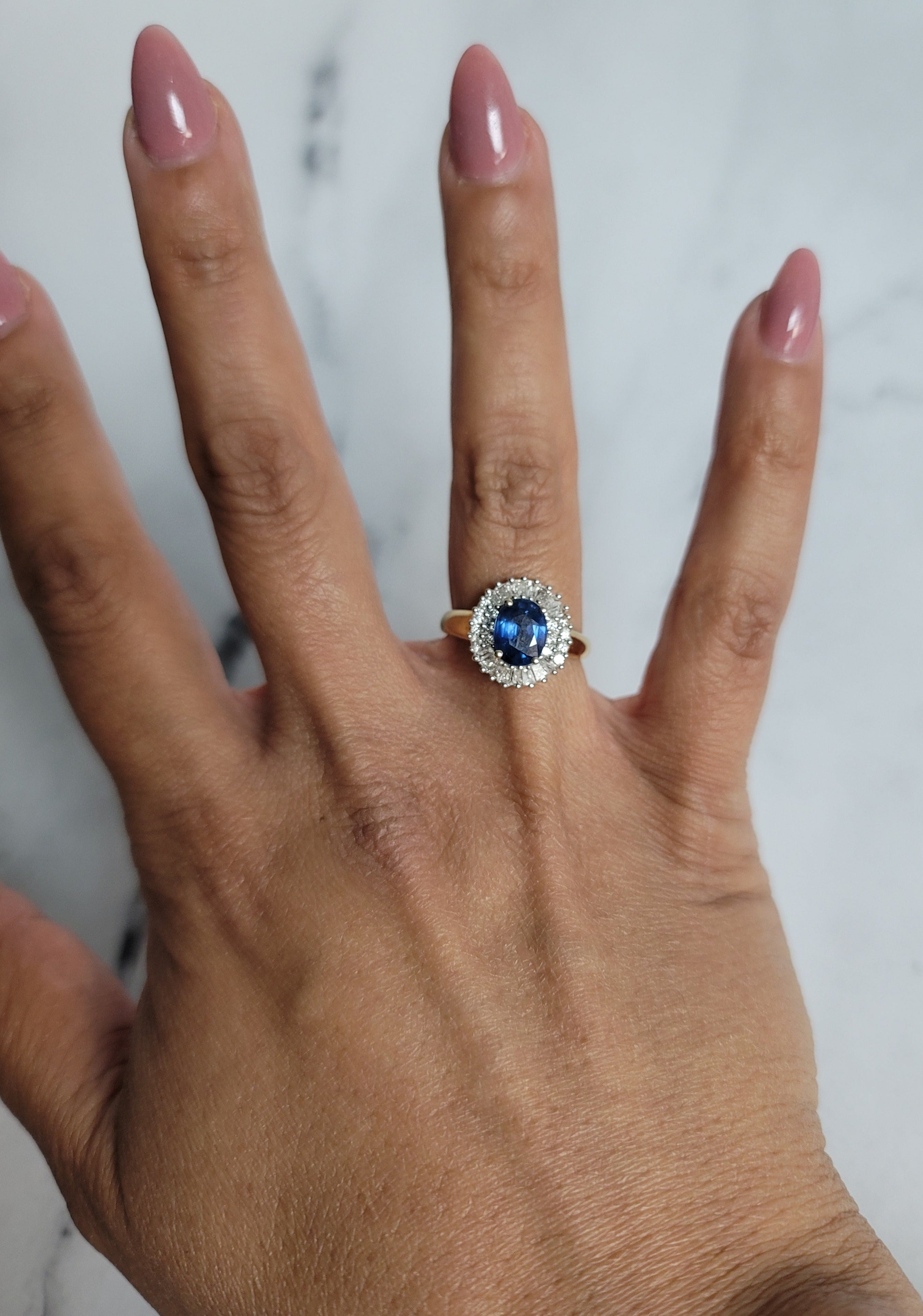 1.80cttw Sapphire & Diamond Engagement Ring - 14K Yellow Gold Wedding Band for Bridal & Anniversary Gifts