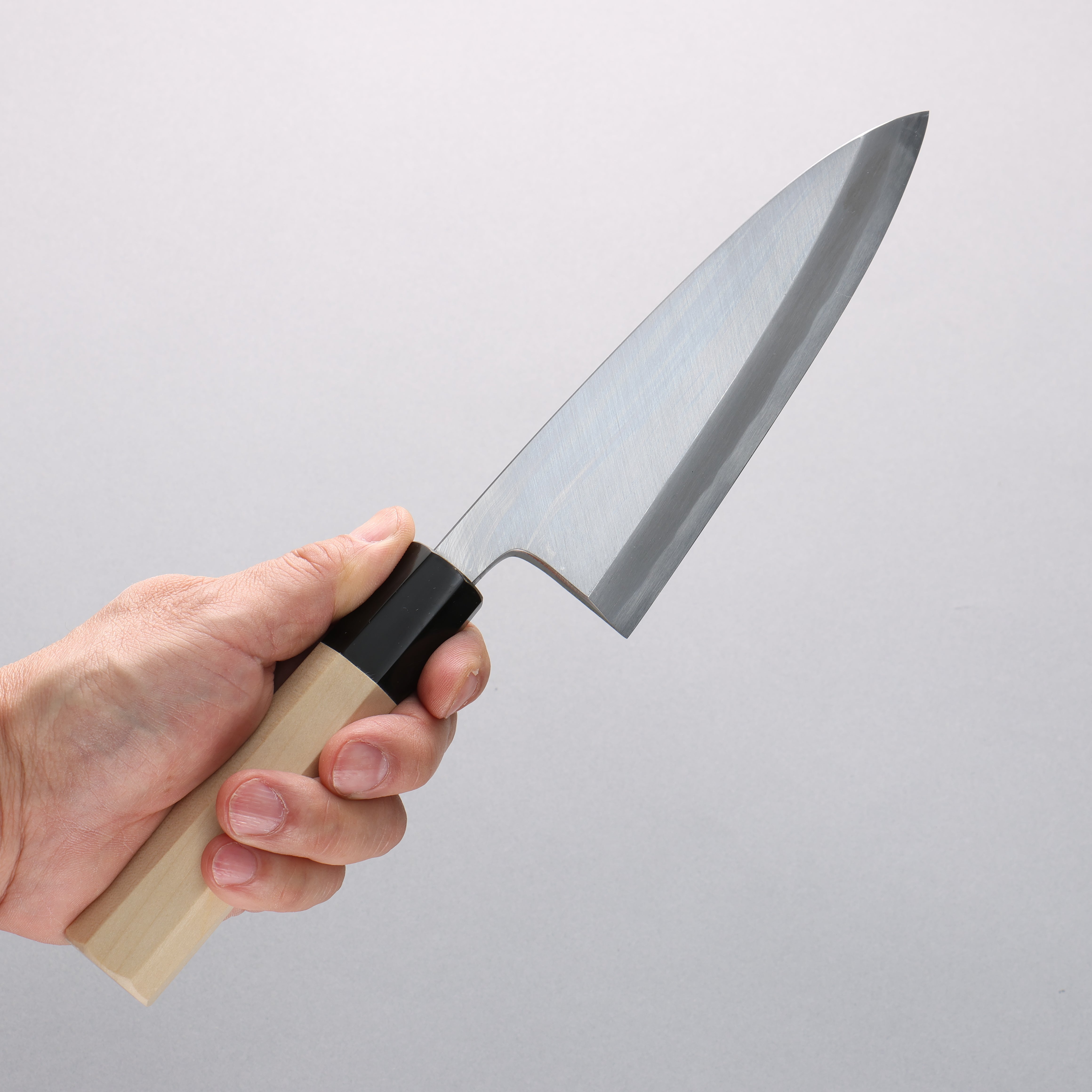 Premium Blue Steel No.2 Japanese Utility Knife 150mm - Magnolia Wood Handle with Water Buffalo Horn Ferrule - Perfect for Sushi, Vegetables & Precision Kitchen Tasks