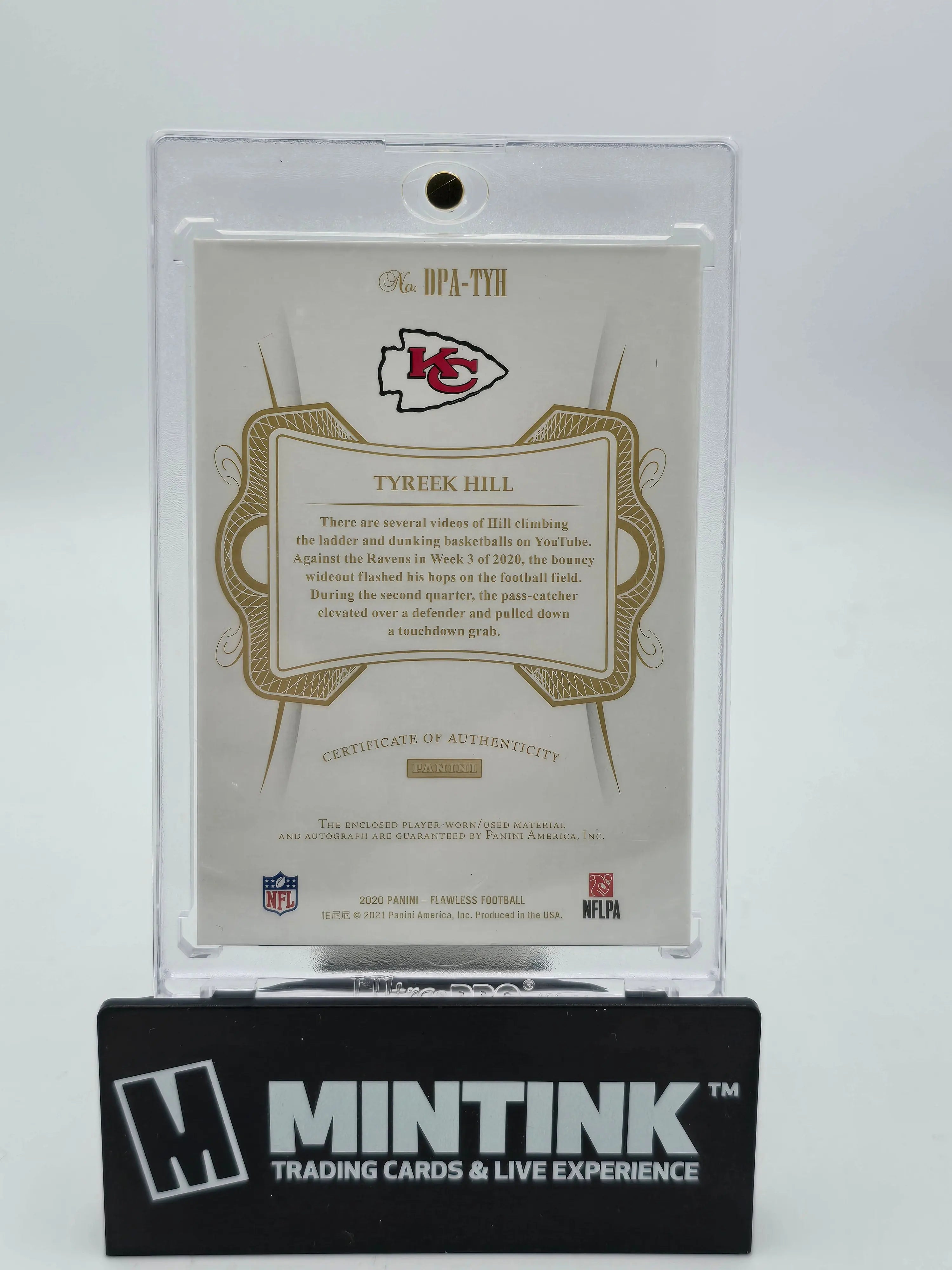 2020 Panini Flawless Football Tyreek Hill Silver Dual Patch Autograph Card /15 - Rare Collectible for NFL Fans & Sports Memorabilia Enthusiasts - Perfect for Display, Trading, and Investment