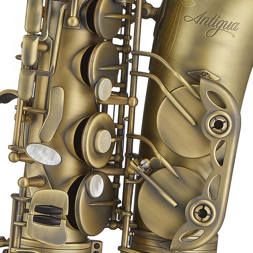 Antigua Winds AS4248AQ PowerBell Professional Alto Saxophone with Antique Finish - Perfect for Jazz, Concert, and Studio Performances