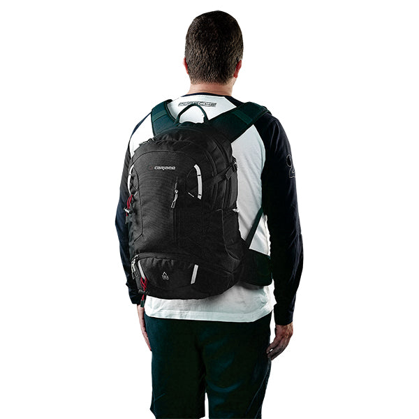 Caribee Trek 32L Black Hiking Backpack - Lightweight Waterproof Travel Daypack for Outdoor Adventures, Camping & Commuting