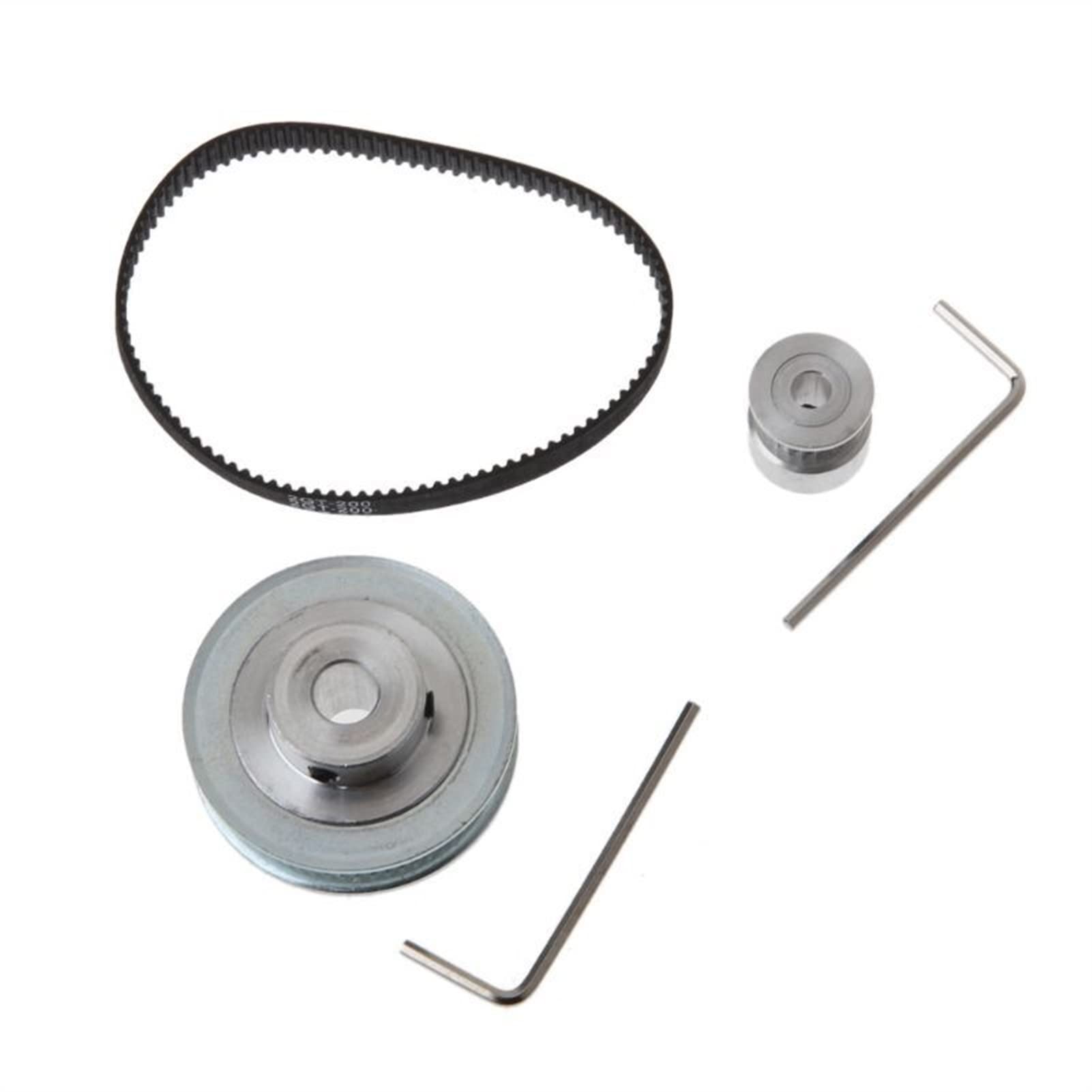 GT2 Timing Pulley Set - 200mm Closed-Loop Belt with 20T & 60T Pulleys (3:1 Reduction Ratio) for 3D Printers | High-Precision Motion Control for CNC Machines, Laser Cutters, and DIY Robotics Projects