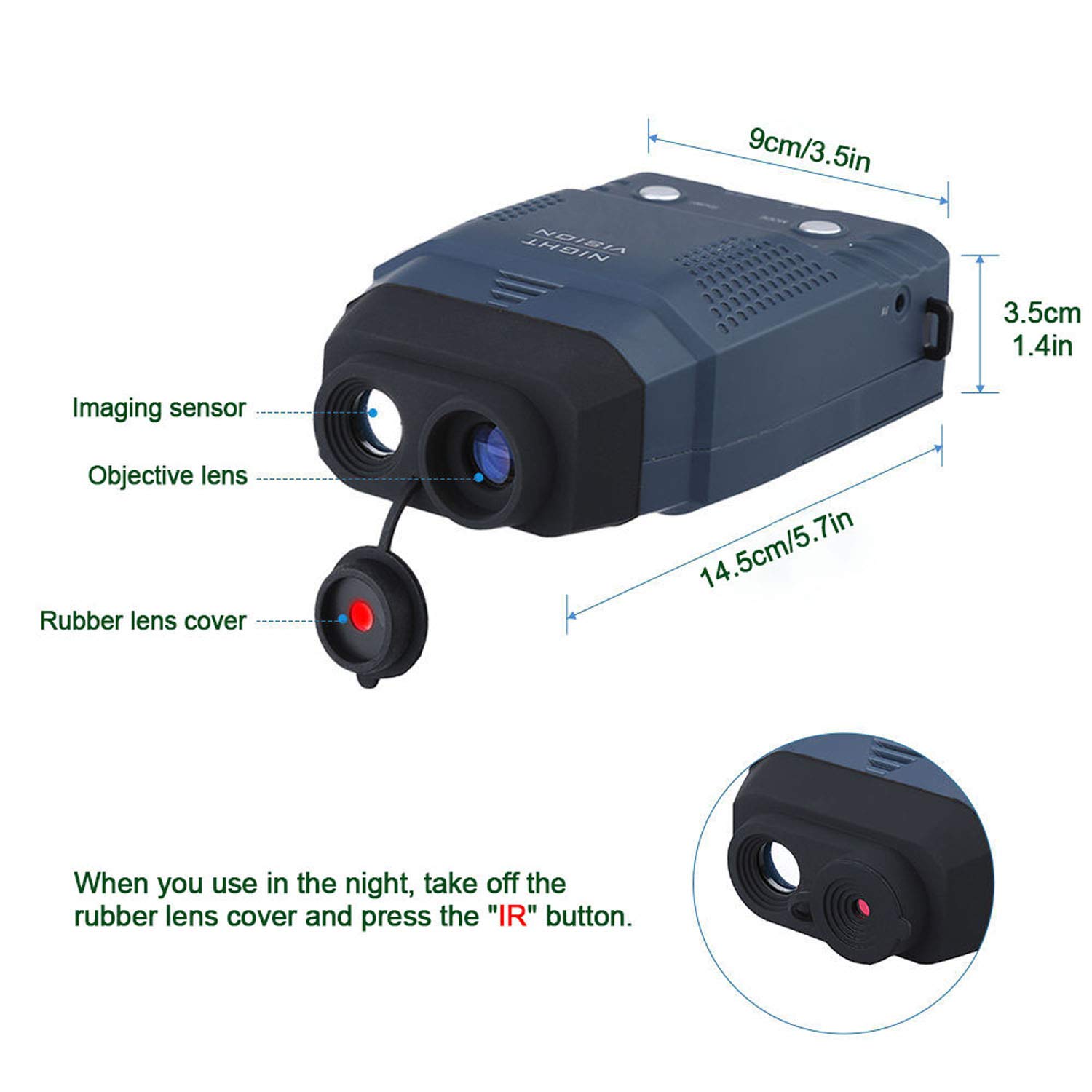 Astromania HD Portable Digital Night Vision Monocular with Micro SD Card - Record Videos & Images for Hunting, Wildlife Observation, and Nighttime Security
