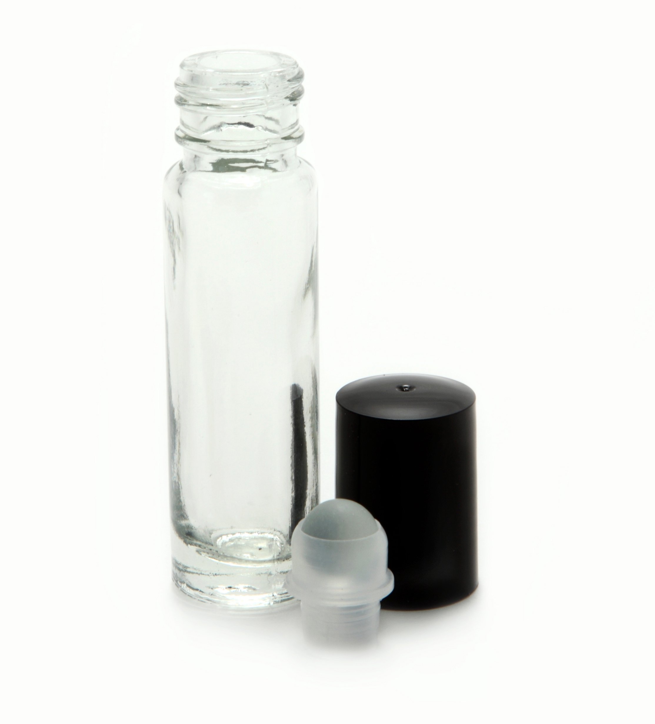 24 Pack 10ml Clear Glass Roll On Perfume Bottles with 3ml Dropper - Refillable Essential Oil Containers for DIY Aromatherapy, Travel & Gift Giving