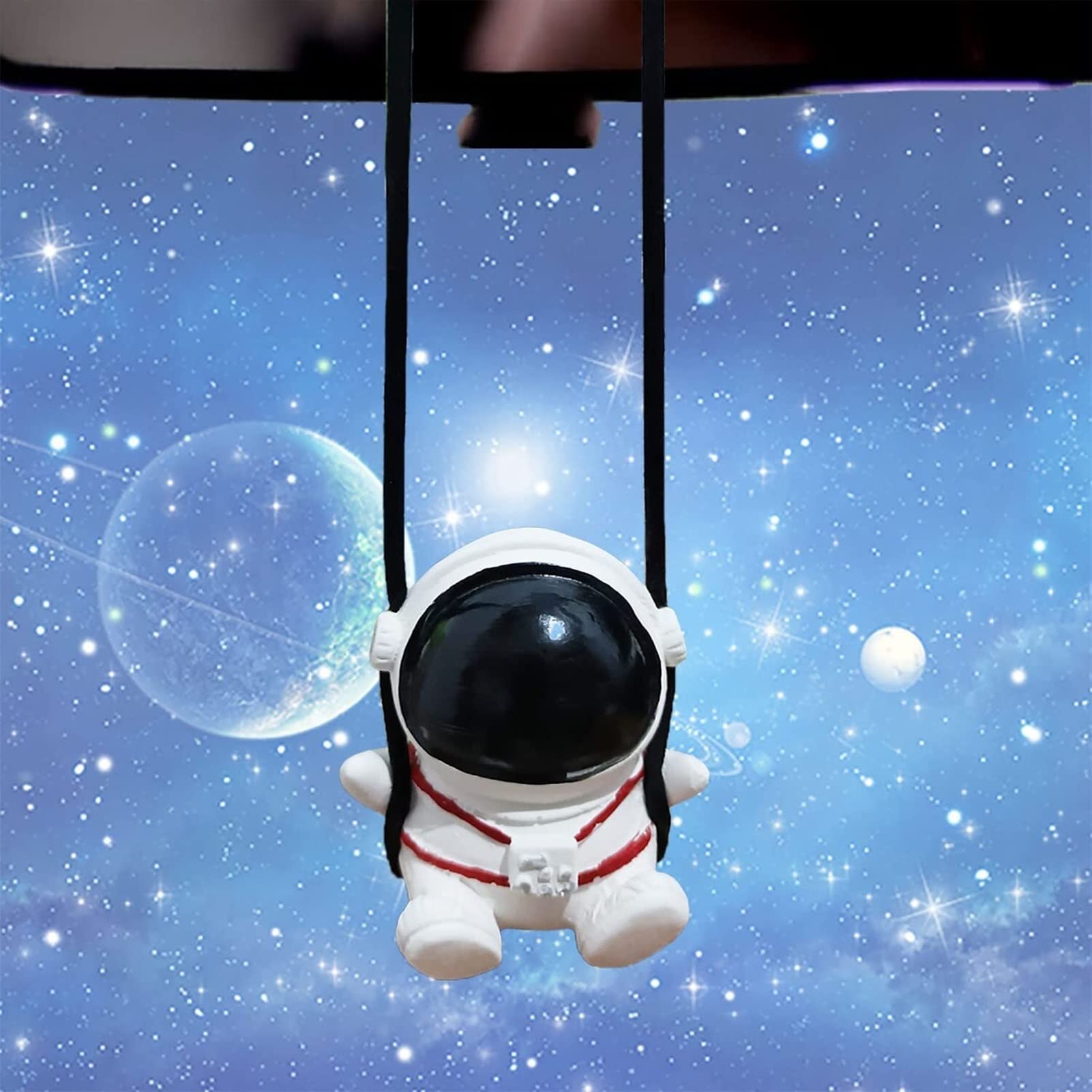 TOPOB Swinging Astronaut Car Hanging Ornament - Cute Dinosaur Car Decor Accessories for Rear View Mirror | Fun Interior Car Pendant for Kids & Gift Ideas | Perfect for Road Trips & Daily Commutes