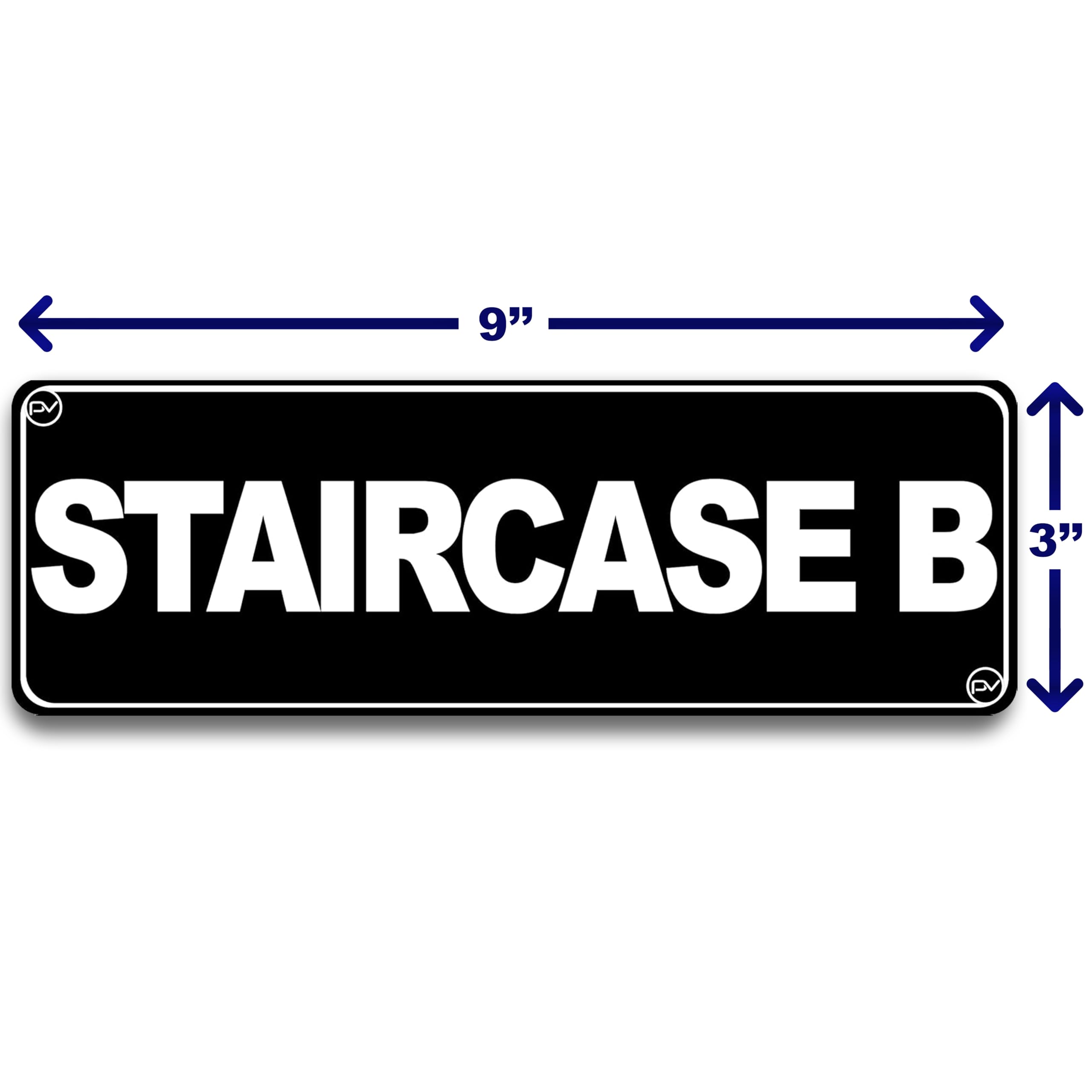 Acrylic Plastic Floor Sign for Door - Black & White with Rounded Corners, Durable & Long Lasting - 3