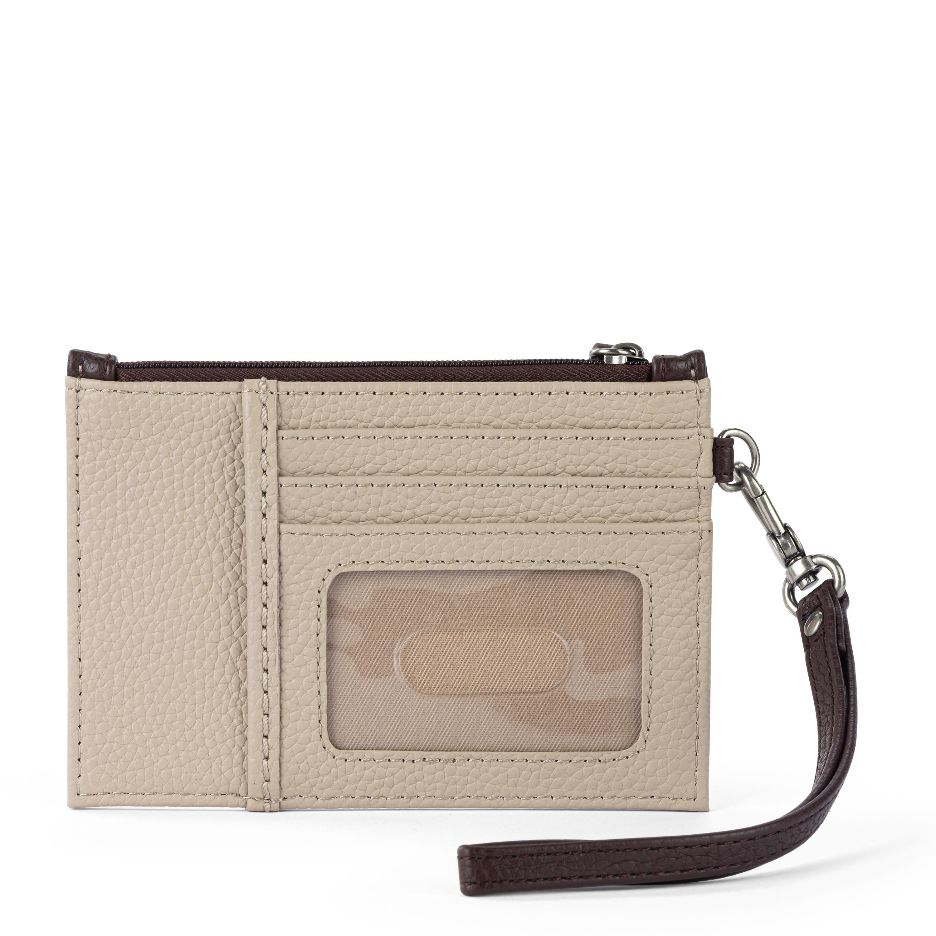 Premium Leather Iris Card Wallet in Sand Mahogany - Slim RFID Blocking Wallet for Credit Cards & ID - Perfect for Travel, Business, and Everyday Use