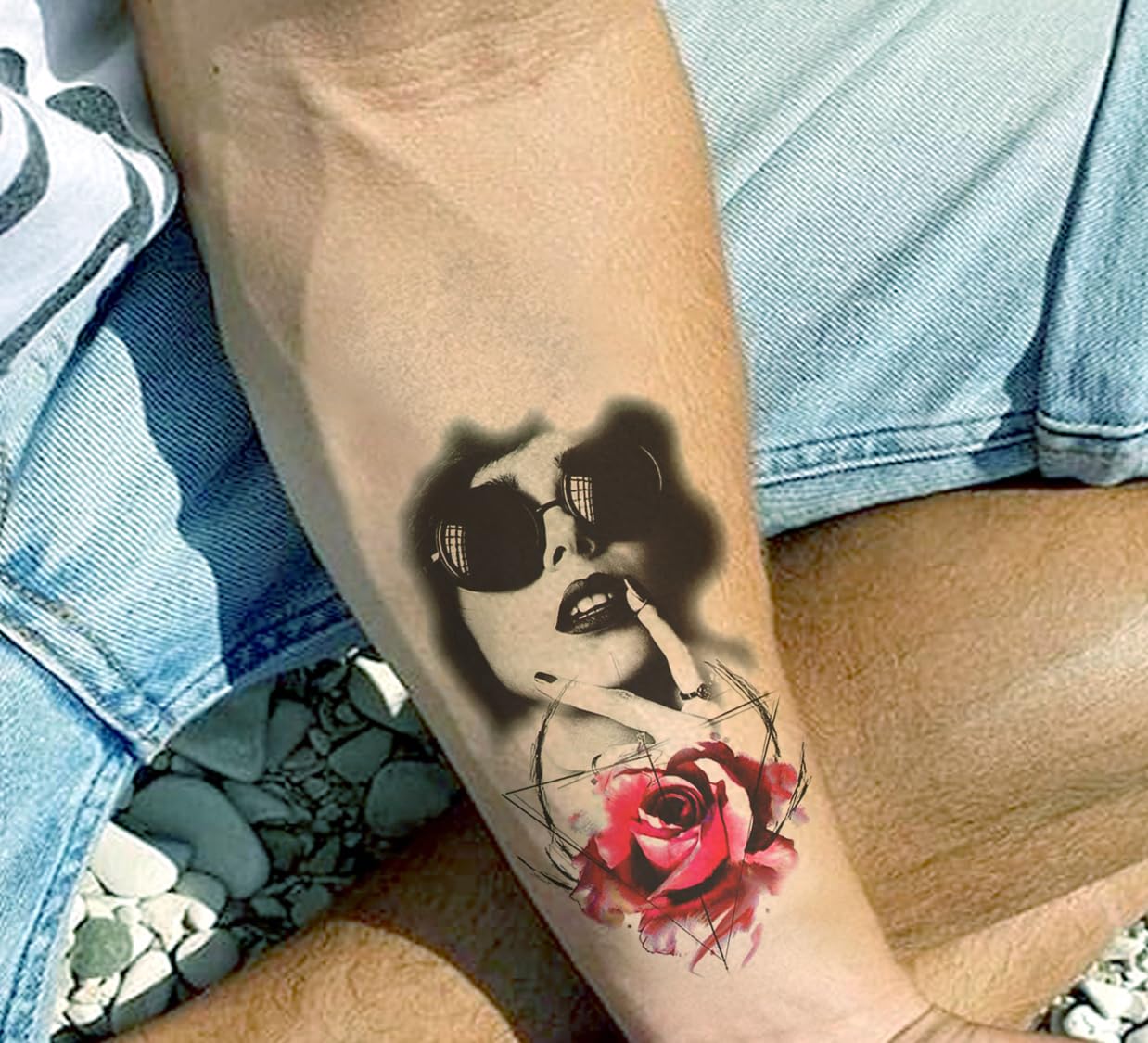 Waterproof Temporary Tattoo Stickers for Men & Women - 3D Realistic Flowers, Butterflies, Stars, Angels, Wolves & Armband Designs (21X15cm) | Perfect for Parties, Festivals, Cosplay & Body Art