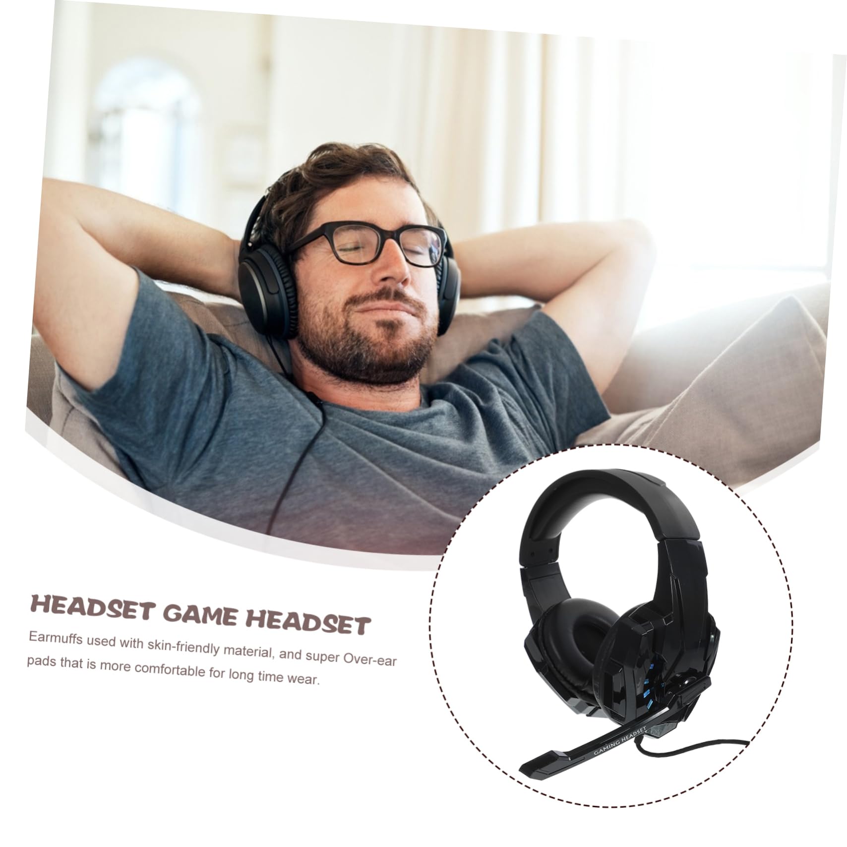 Mikikit E-Sports LED Gaming Headphones i3000 - Noise Cancelling Headset with Microphone for PC, PS5, Xbox - Perfect for Competitive Gaming & Streaming