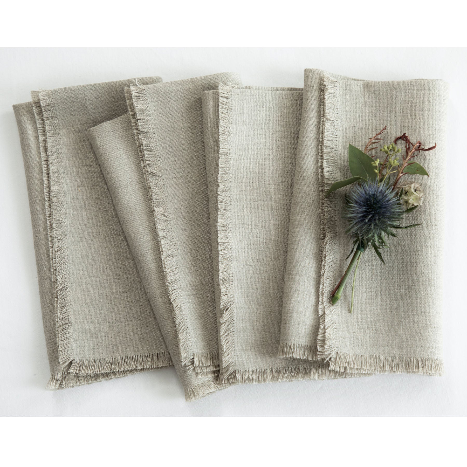 Elegant Fringe Napkins Set of 4 - Premium Cotton Decorative Table Linens for Dinner Parties, Weddings & Home Decor