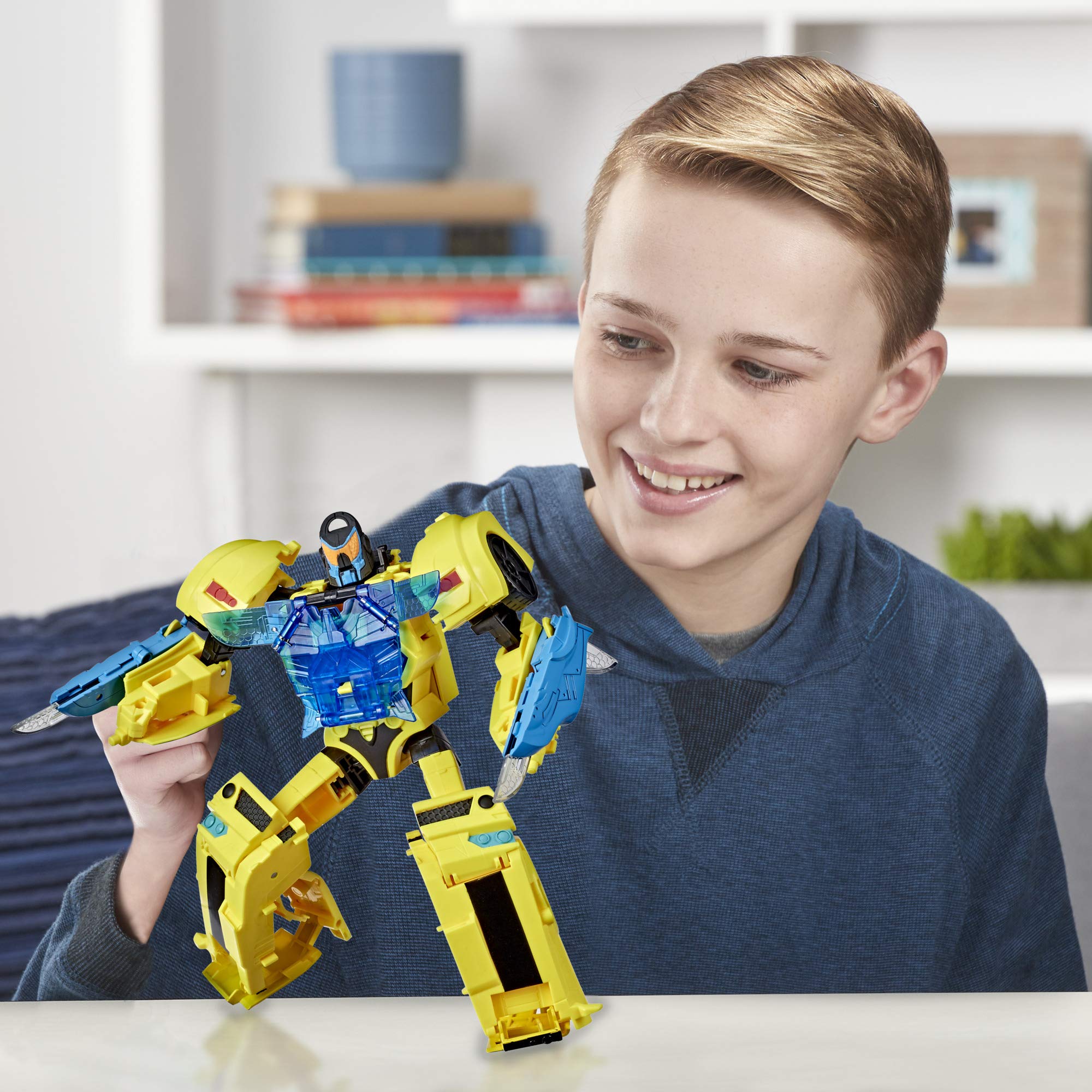 Transformers Bumblebee Cyberverse Adventures Battle Call Officer Class 10-inch Action Figure - Voice Activated with Energon Power Lights & Sounds - Ages 6+ - Perfect for Playtime, Collecting & Display
