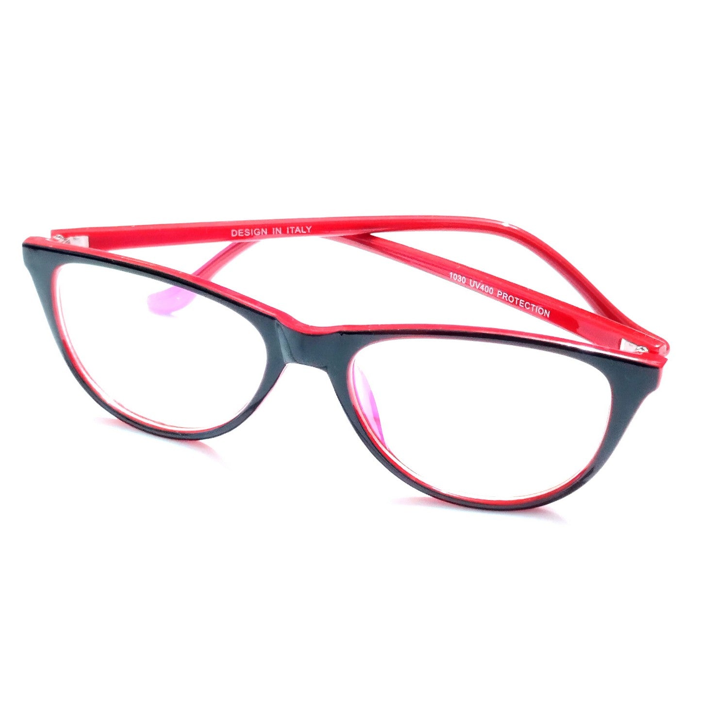 Stylish Red and Black Cat Eye Glasses for Women - Trendy Retro Frames for Fashion, Work & Everyday Wear