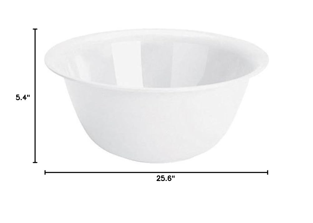 Sterilite 6 Quart (Qt) Plastic Bowl - 2 Pack Bulk Set, White - Perfect for Food Storage, Meal Prep & Kitchen Organization