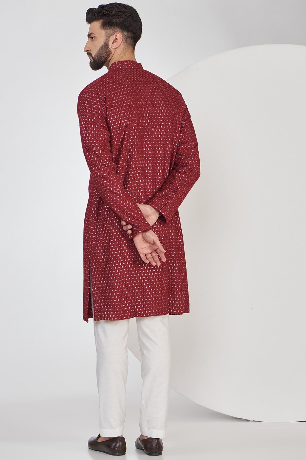 Elegant Maroon Chikankari Kurta for Women | Traditional Indian Embroidered Tunic | Perfect for Festivals, Weddings & Casual Wear
