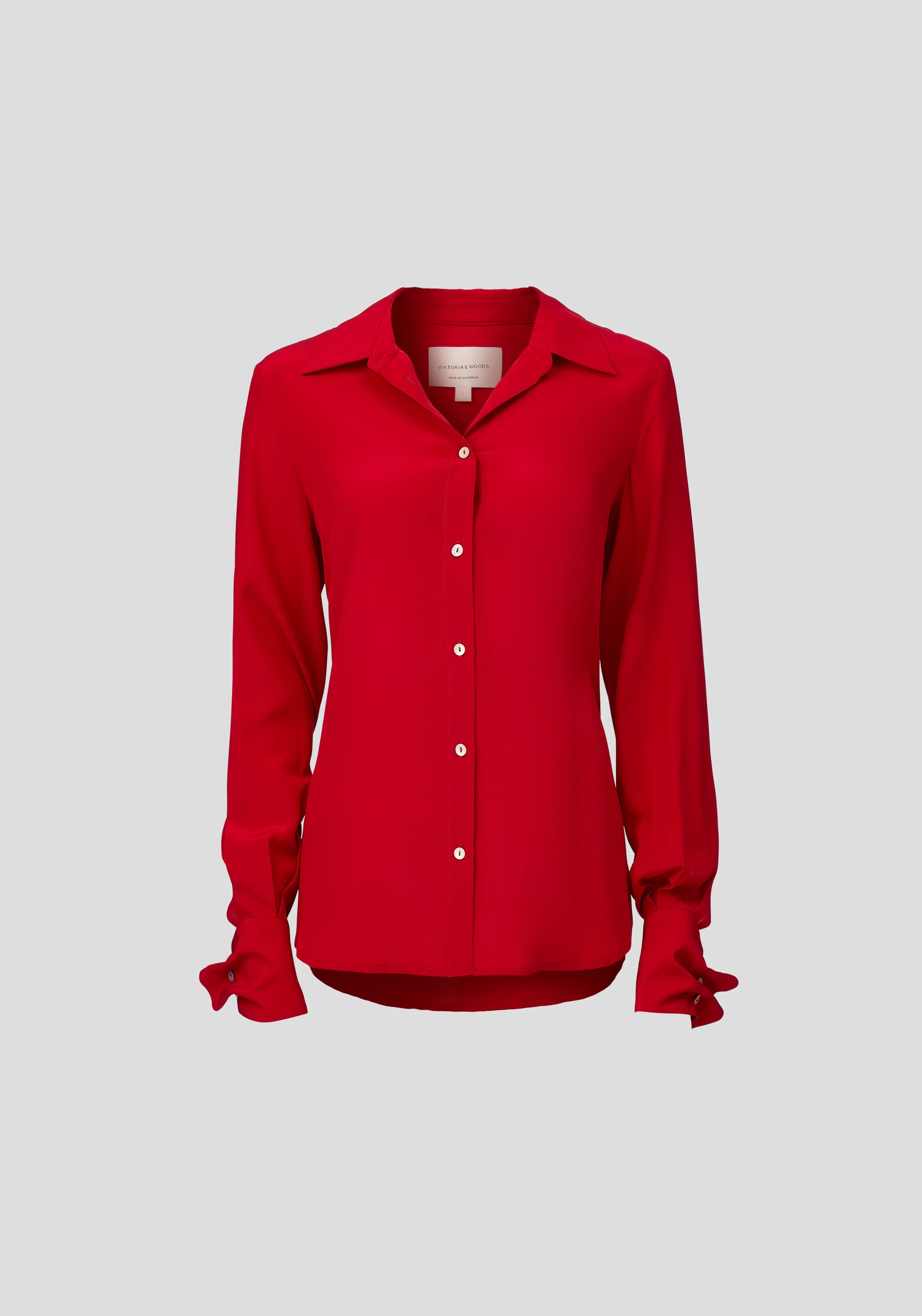 Antidote Silk Shirt in Flamenco Red | Elegant Women's Blouse for Office Wear & Evening Events