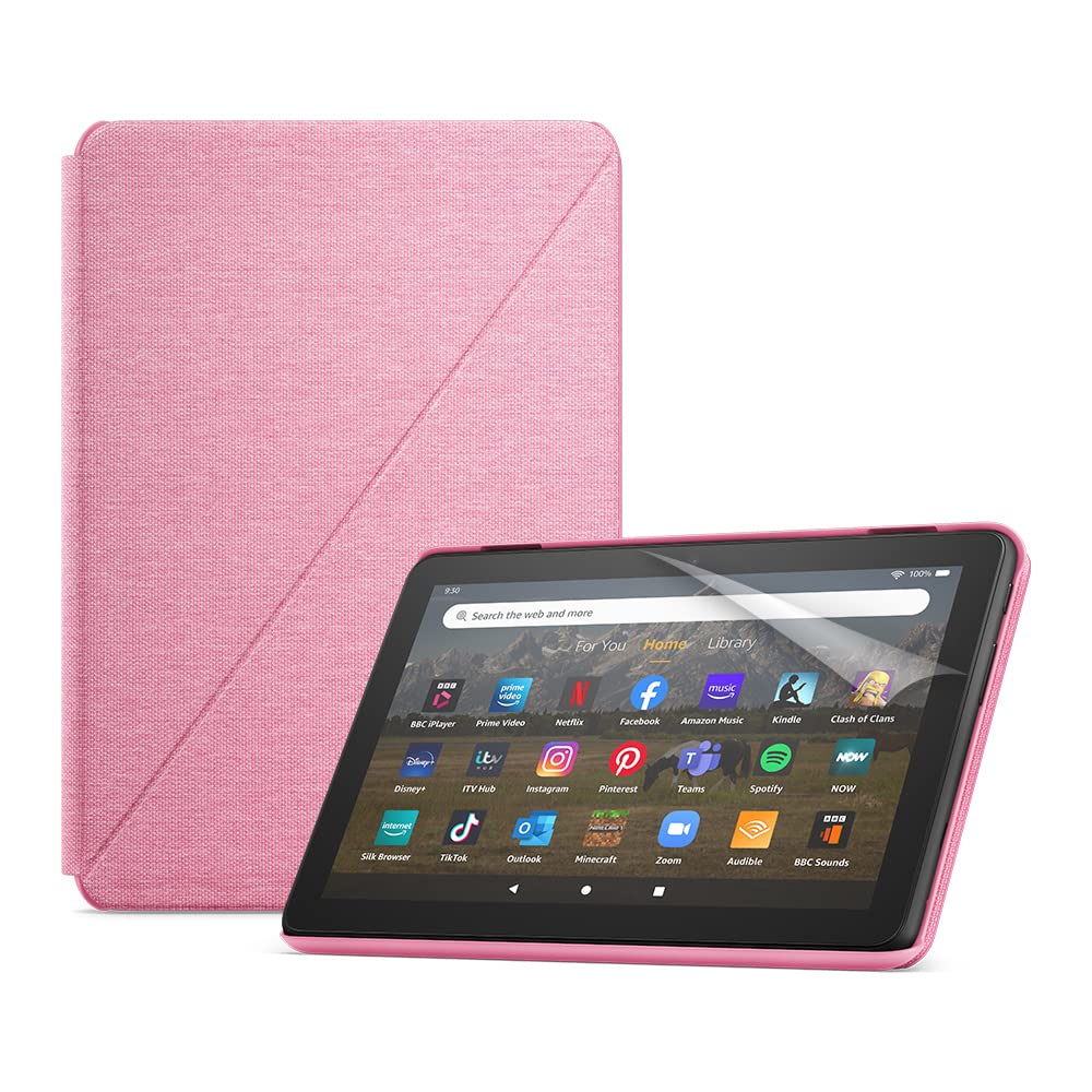 Fire HD 8 Tablet 64GB - Rose Color (No Ads) with Protective Case & 2-Pack Screen Protectors | Perfect for Reading, Streaming & Travel | Bundle for Kids & Adults