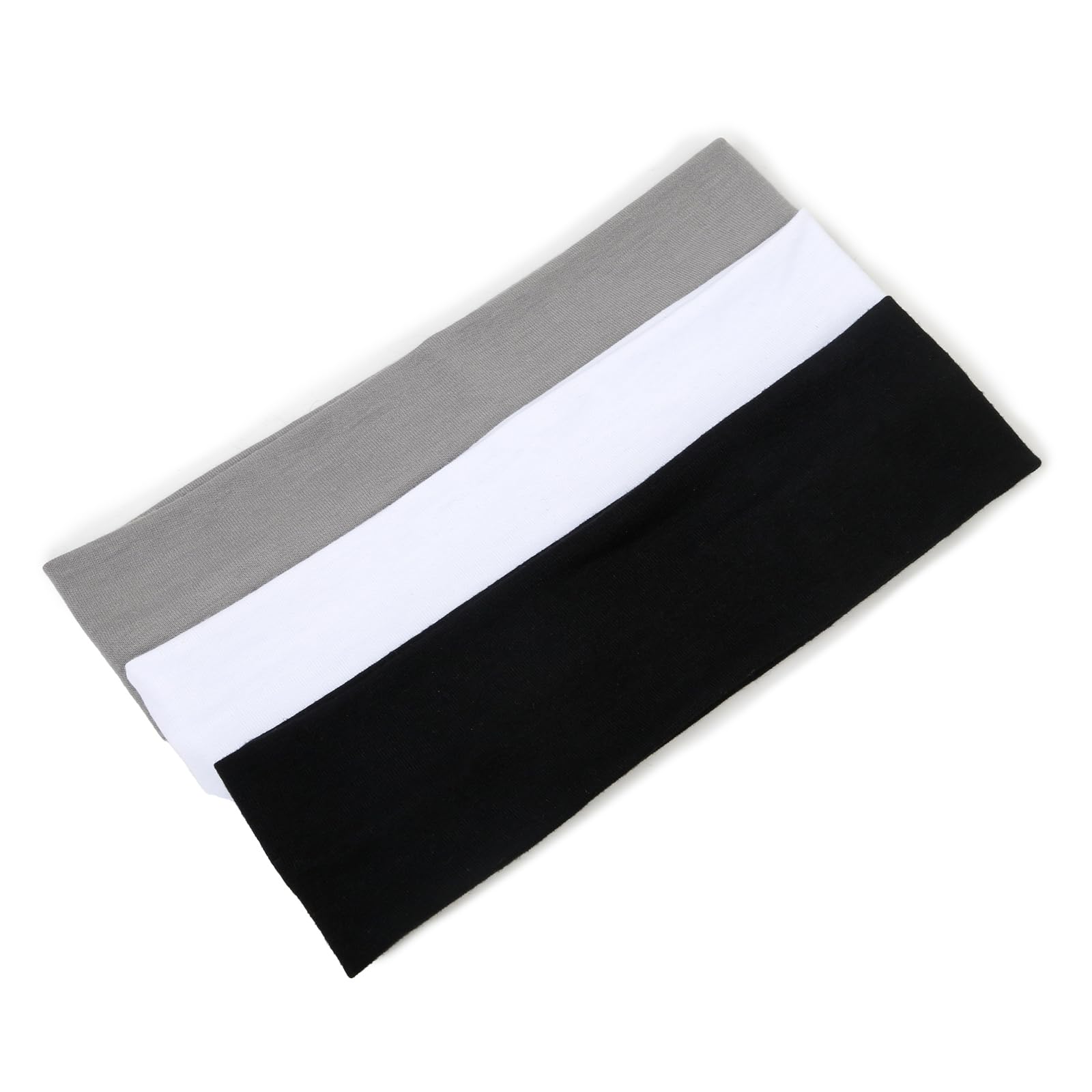 Women's Stretchy Non-Slip Headbands for Yoga, Workouts & Everyday Wear - Thick Sweatband Hair Accessories in White & Black | Gym, Running, Sports & Fashion Use