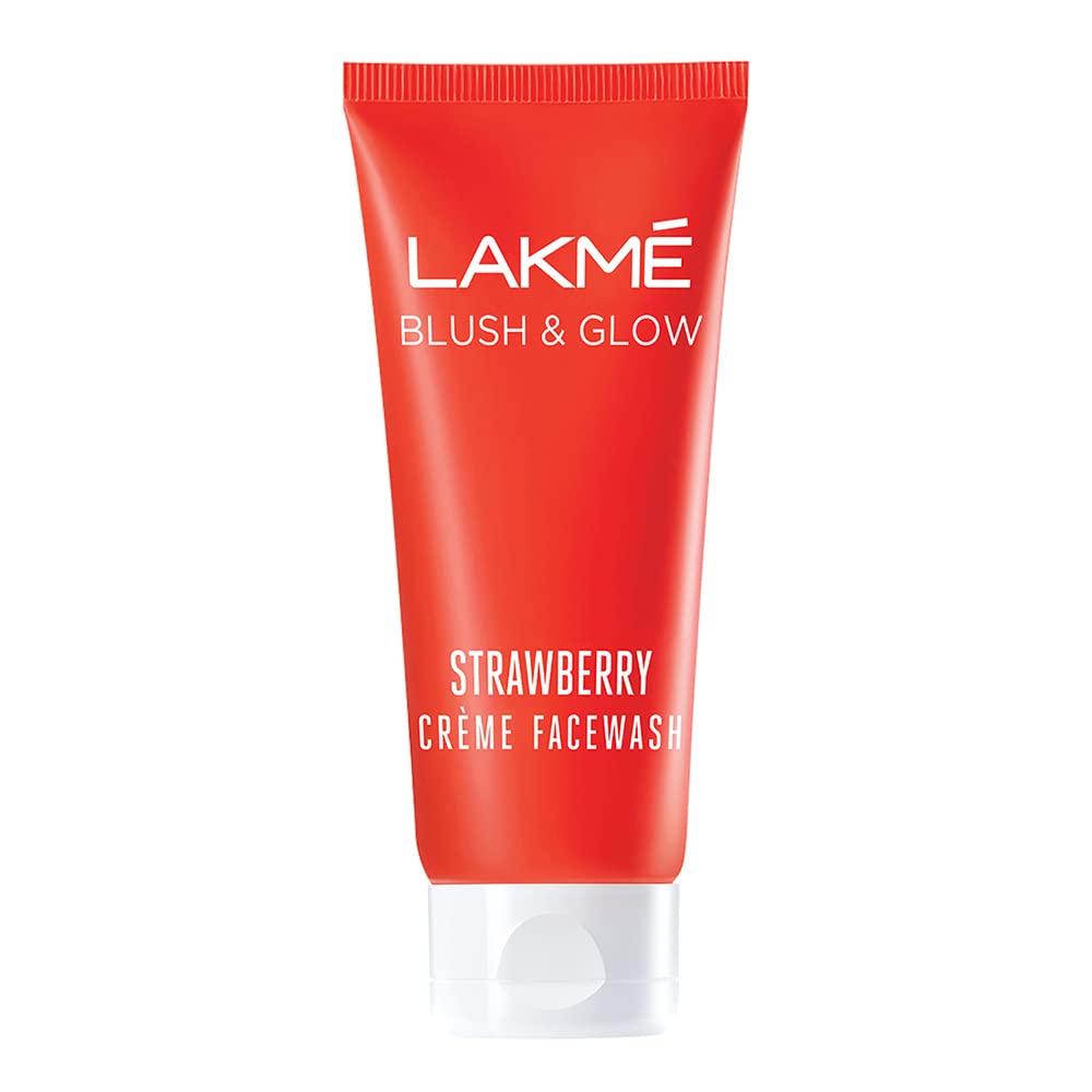 LAKMÉ Strawberry Creme Face Wash 100g & Lakme Rose Face Powder 40g - Gentle Cleansing & Soft Pink Finish for Glowing Skin - Perfect for Daily Skincare & Makeup Routine