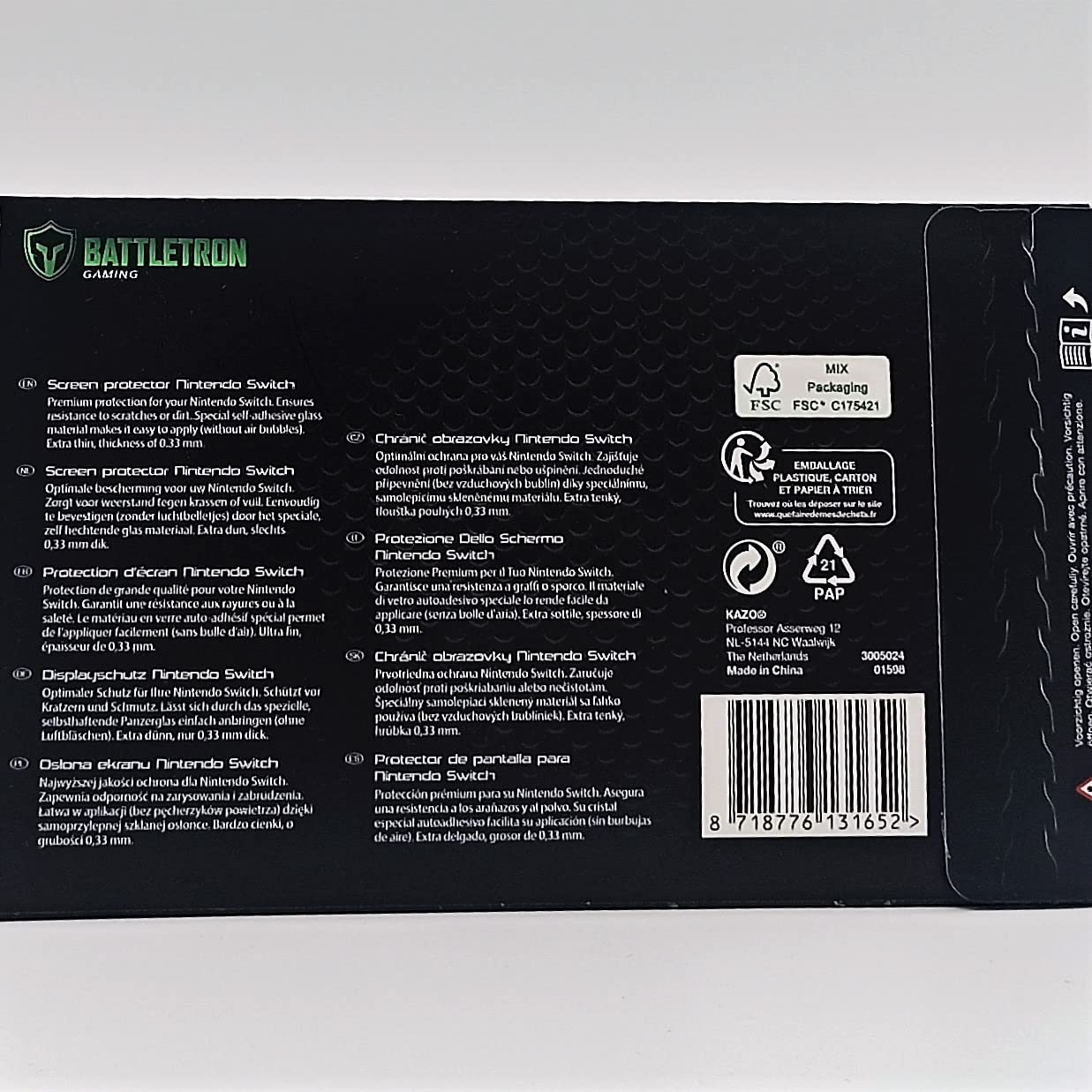 Battletron 9H Tempered Glass Screen Protector for Nintendo Switch - Anti-Scratch, Bubble-Free, HD Clear Protection for Gaming & Travel
