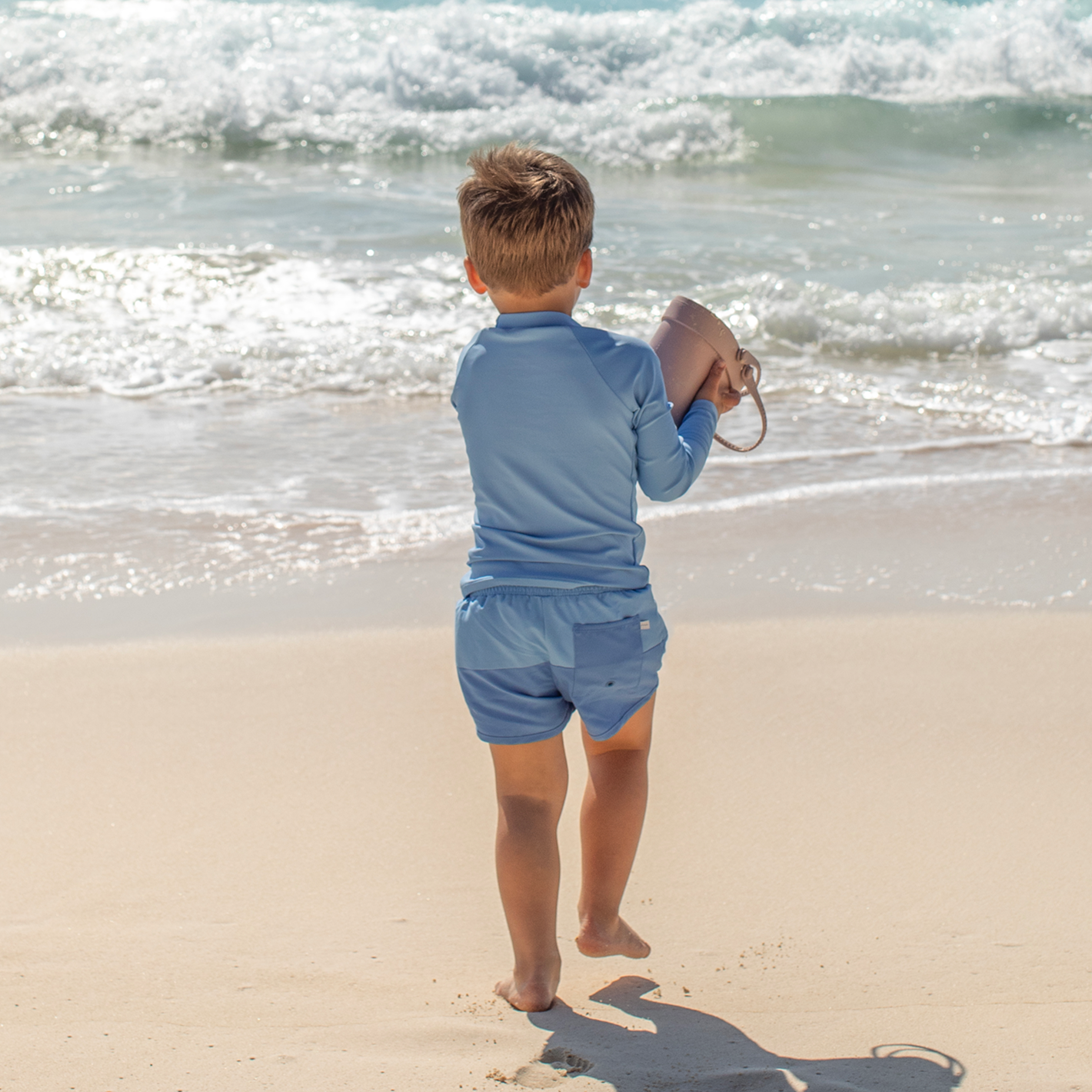 Boys Bermuda Blue Colorblock Board Shorts - Quick-Dry Swim Trunks for Beach, Pool & Summer Activities