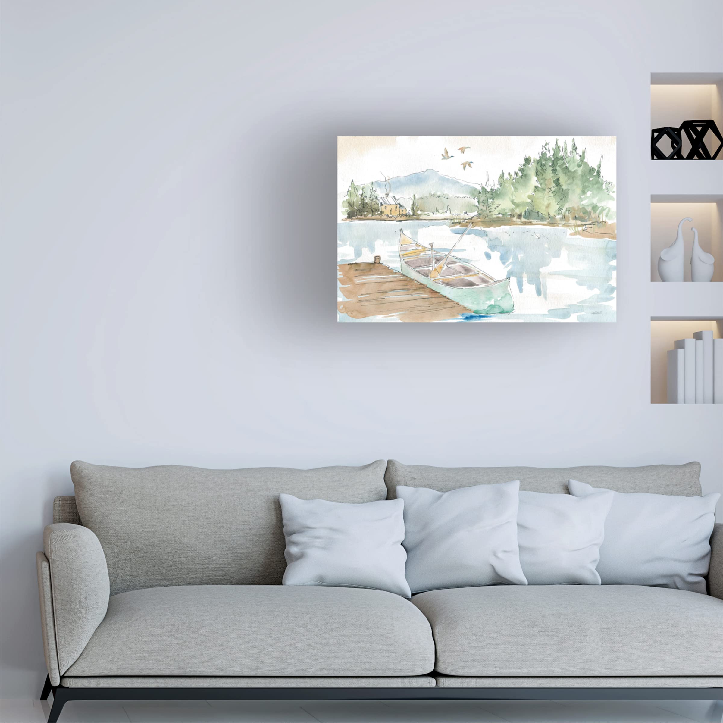 Lakehouse I Canvas Art Print by Anne Tavoletti - Stunning Landscape Wall Decor for Living Room, Bedroom & Office - Trademark Fine Art Collection