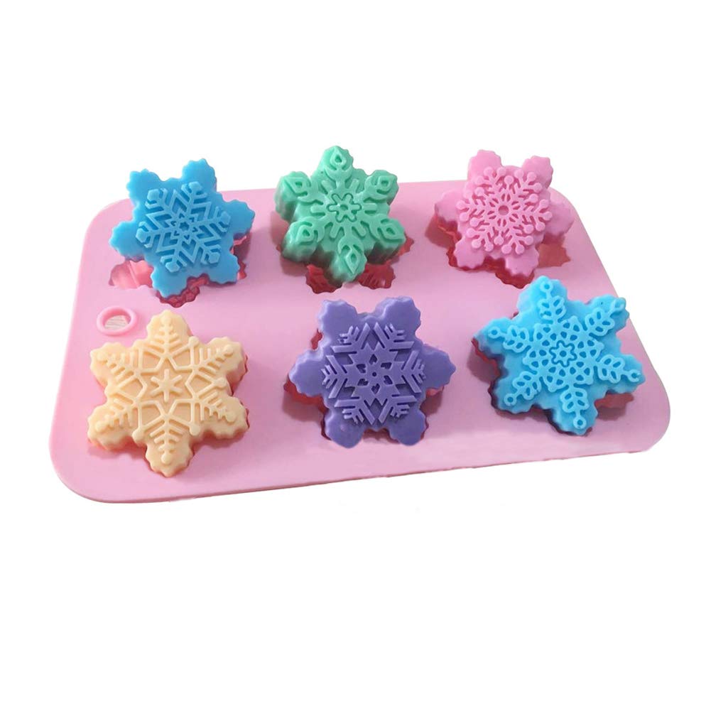 Snowflake Silicone Soap & Candle Molds - Christmas Baking Pans for Cake, Chocolate & Candy Making - 2 Pack Set - Perfect for DIY Holiday Gifts & Home Decor