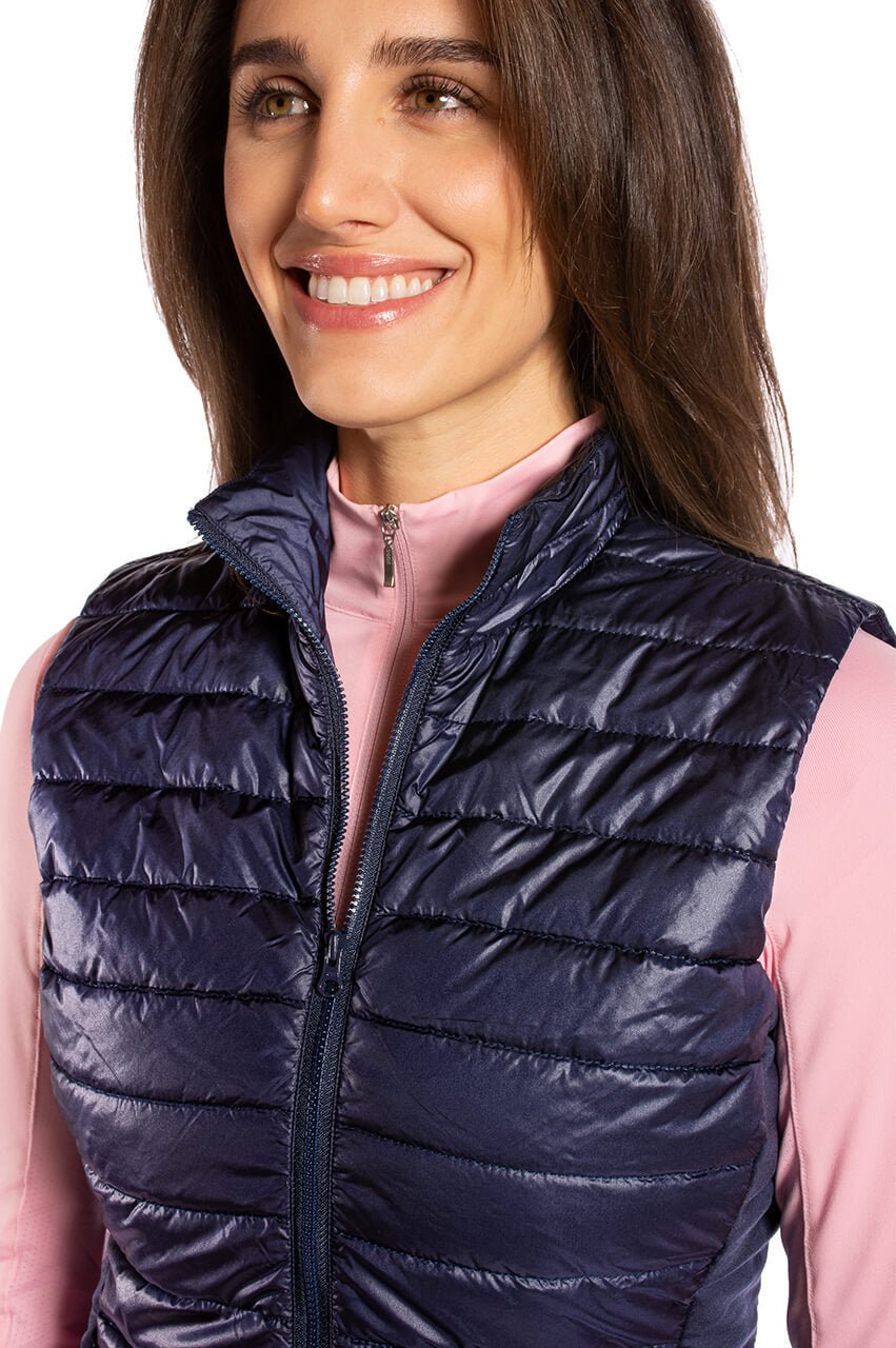 Navy Blue City Girl Vest for Women - Stylish Layering Piece for Urban Fashion & Casual Outfits