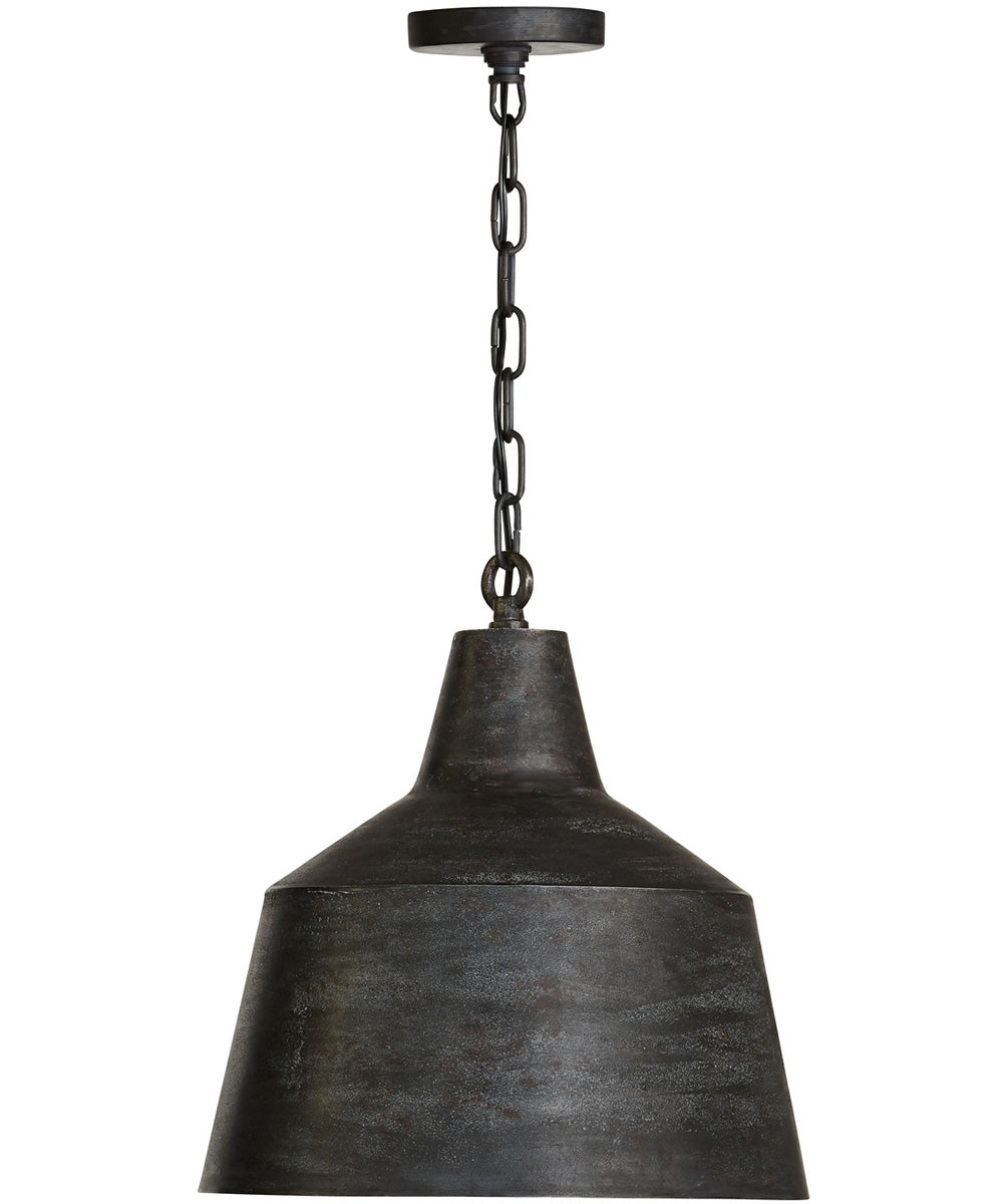 1 Light Pendant in Quarry - Modern Industrial Hanging Light Fixture for Kitchen Island, Dining Room & Living Room Decor