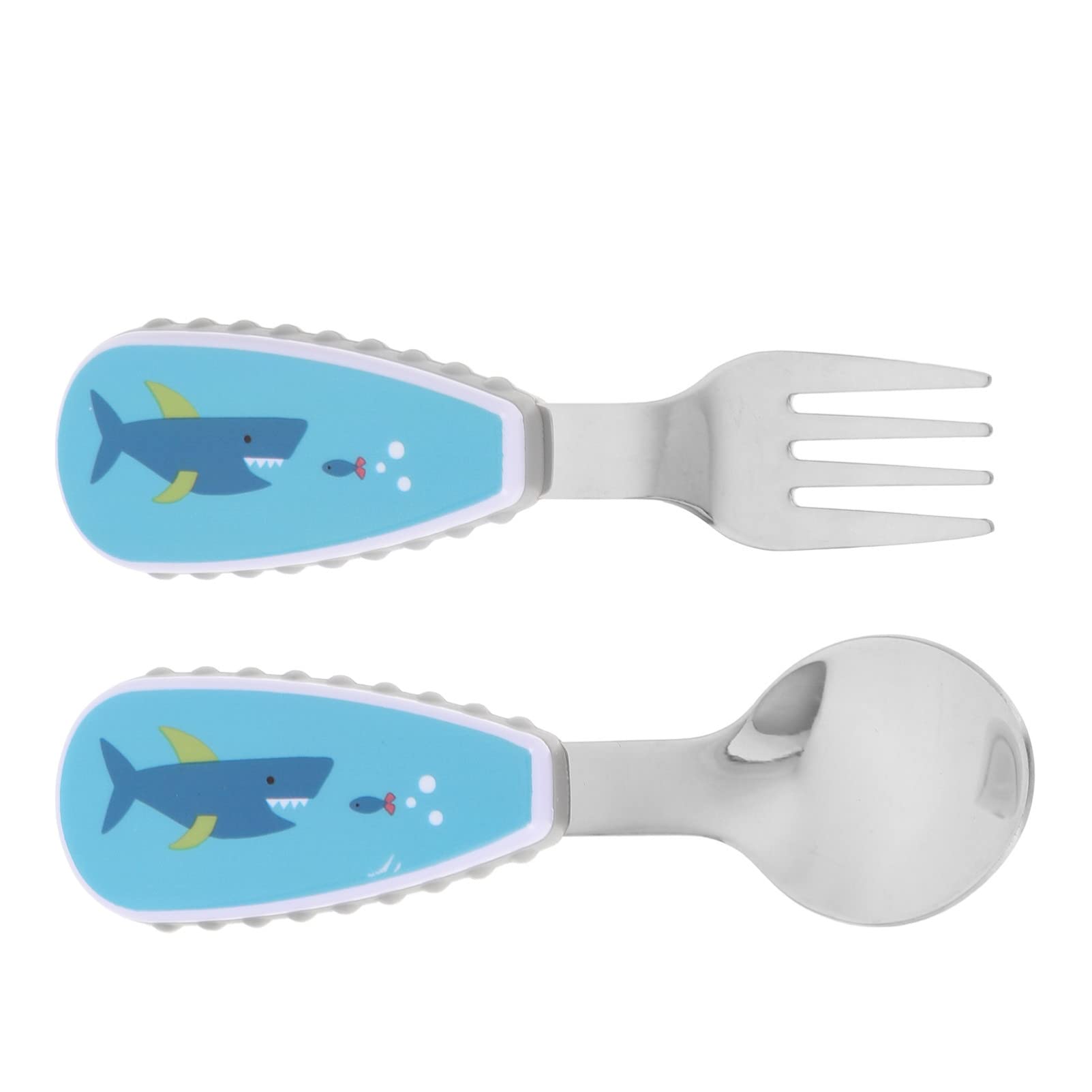 DOITOOL Stainless Steel Baby Spoon & Fork Set - Toddler Self Feeding Utensils with Travel Case | BPA-Free Silverware for Kids | Perfect for Home, Daycare & On-the-Go Meals