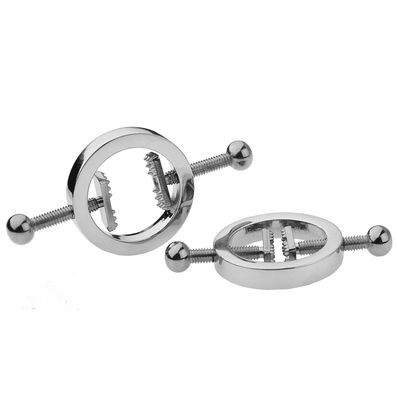 Adjustable Metal Nipple Clamps for Women & Men - Non-Piercing Body Jewelry with Circular Design - Perfect for Sensual Play, BDSM Accessories, and Intimate Stimulation