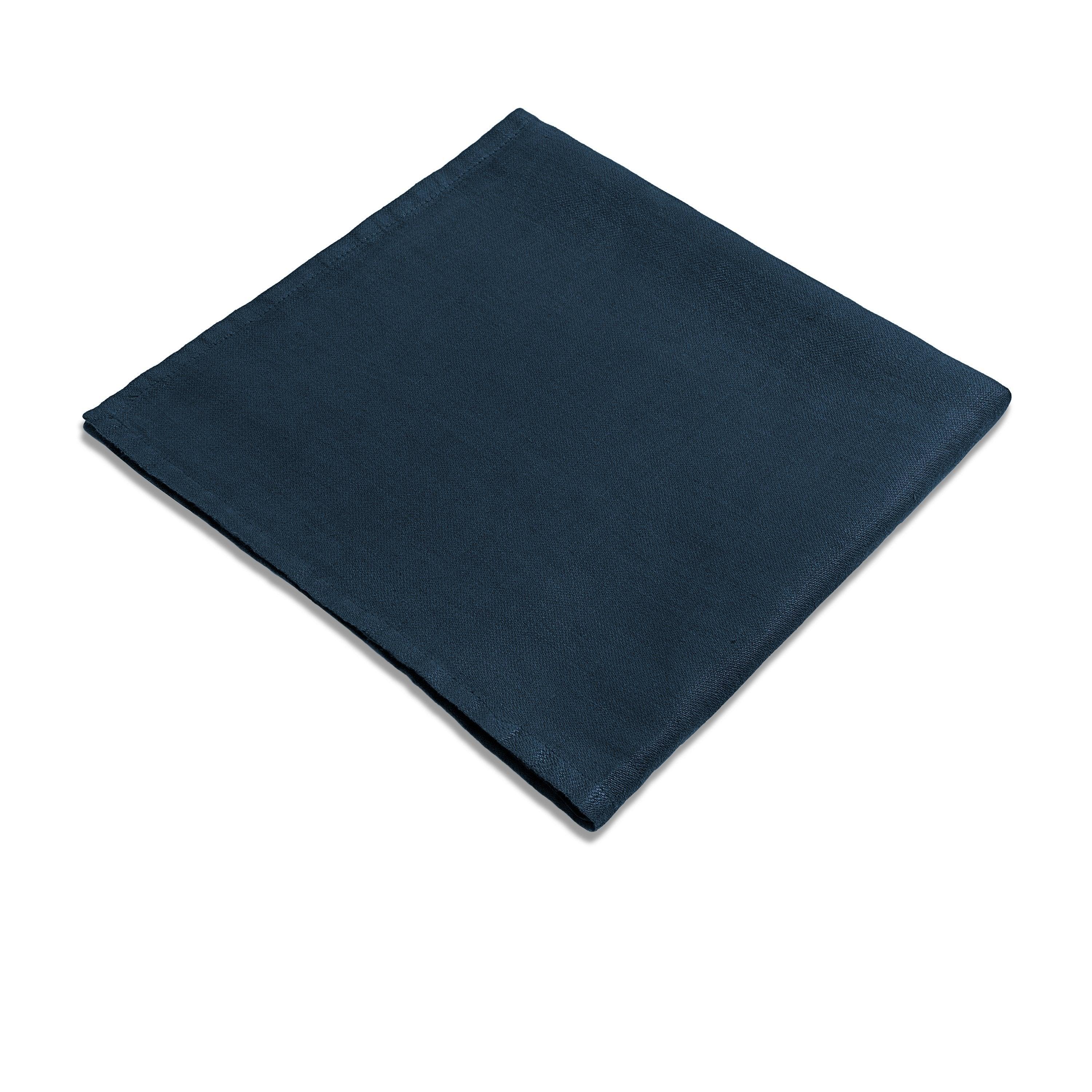 Premium Blue Linen Sateen Napkins Set of 4 - Soft & Elegant Dinner Napkins for Formal Dining, Wedding Reception & Holiday Table Setting