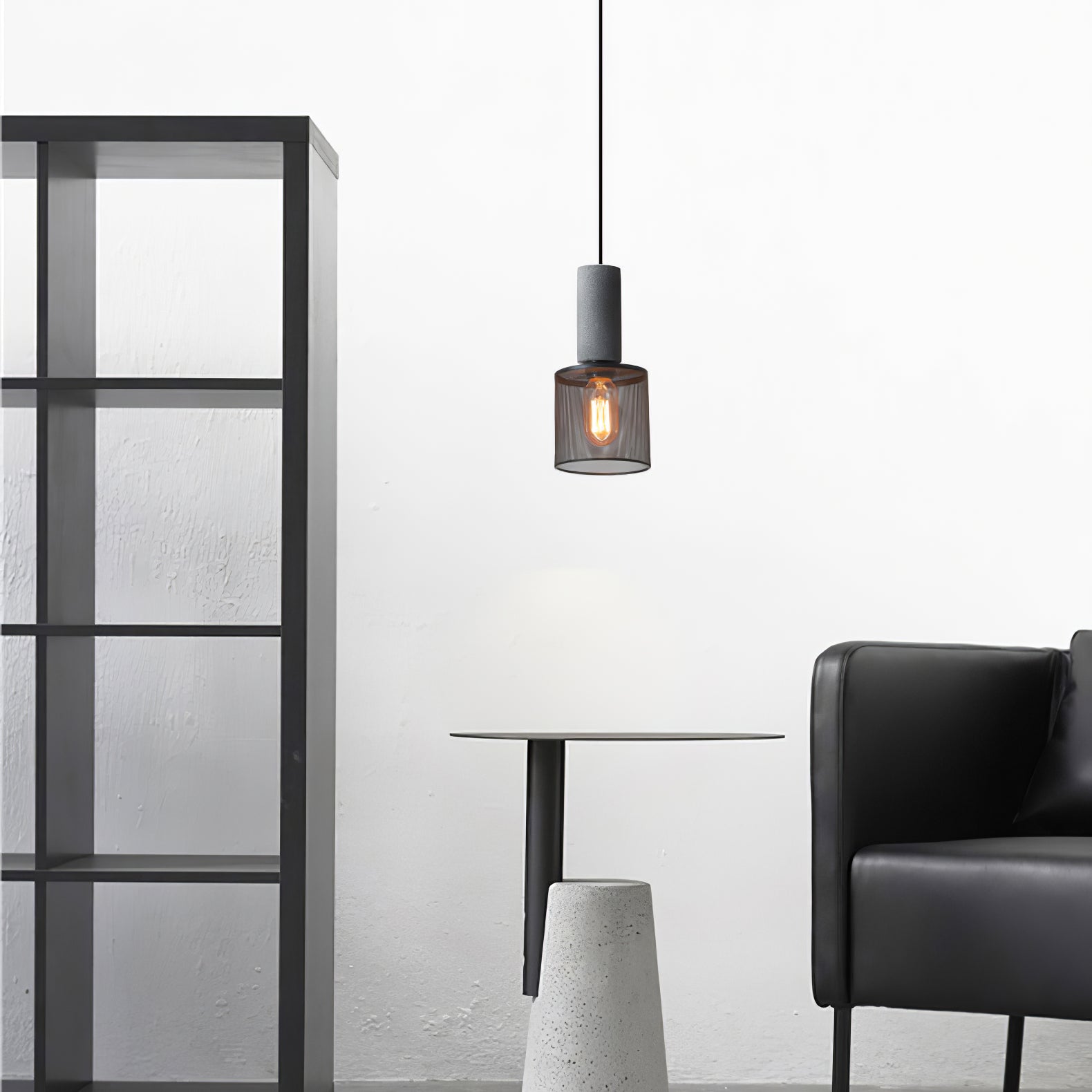 Modern Cement Mesh Pendant Light - Industrial Style Hanging Lamp for Kitchen Island, Dining Room & Living Room Decor