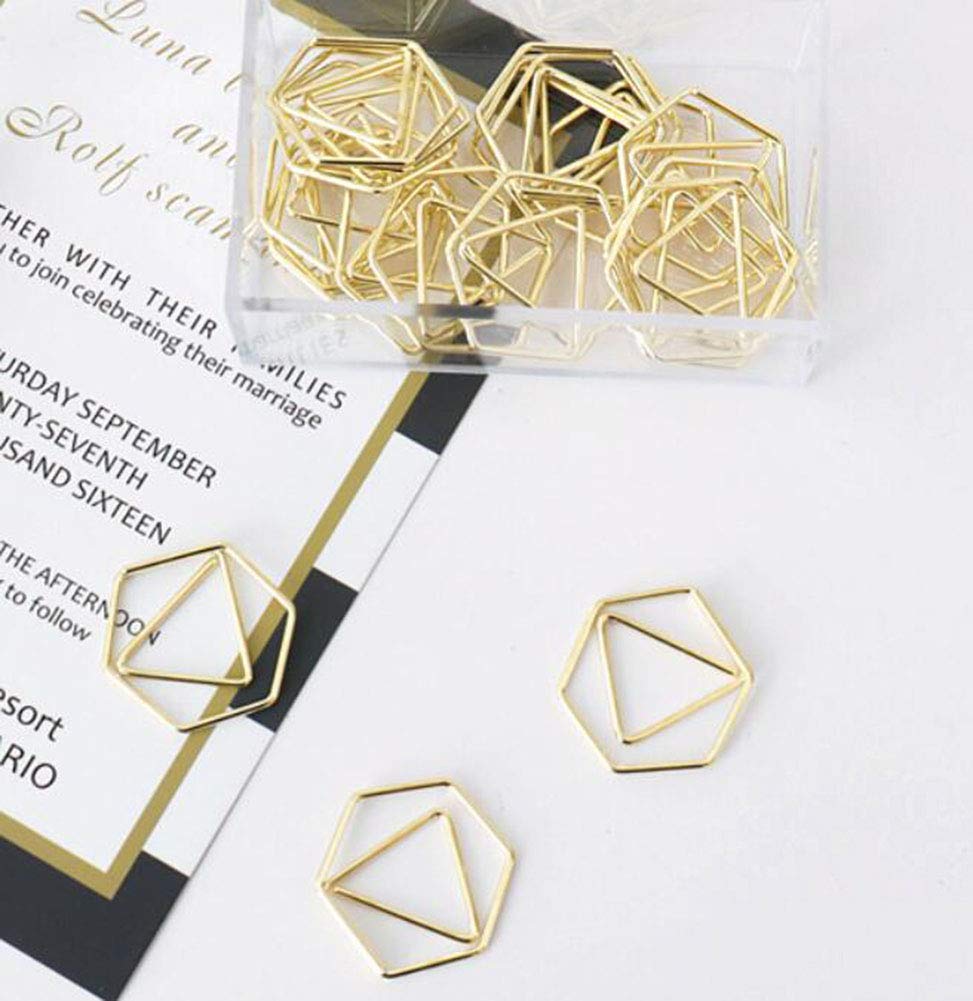 20 Pack Hexagon Binder Clips - Colorful Office Supplies for Paper, Documents & Bookmarking - Perfect for School, Office & Home Organization