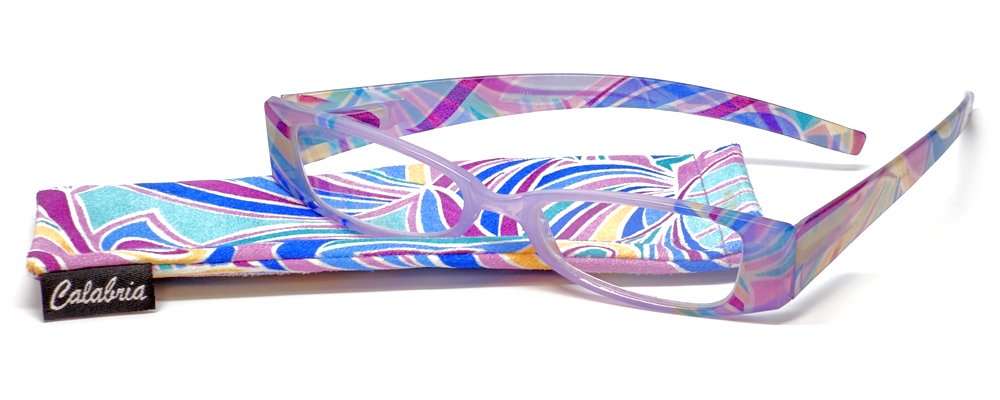 Calabria 745 Hawaiian Print Reading Glasses with Matching Case - Stylish Blue Light Blocking Readers for Women & Men - Perfect for Beach, Vacation, and Summer Outdoor Activities