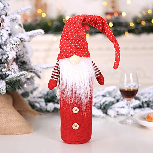 Premium Wine Gift Bags Set of 2 - Insulated Wine Tote with Christmas Gnome Design for Holiday Gifting, Party Favors & Wine Lovers - Reusable Bottle Covers Perfect for Christmas, Weddings & Hostess Gifts