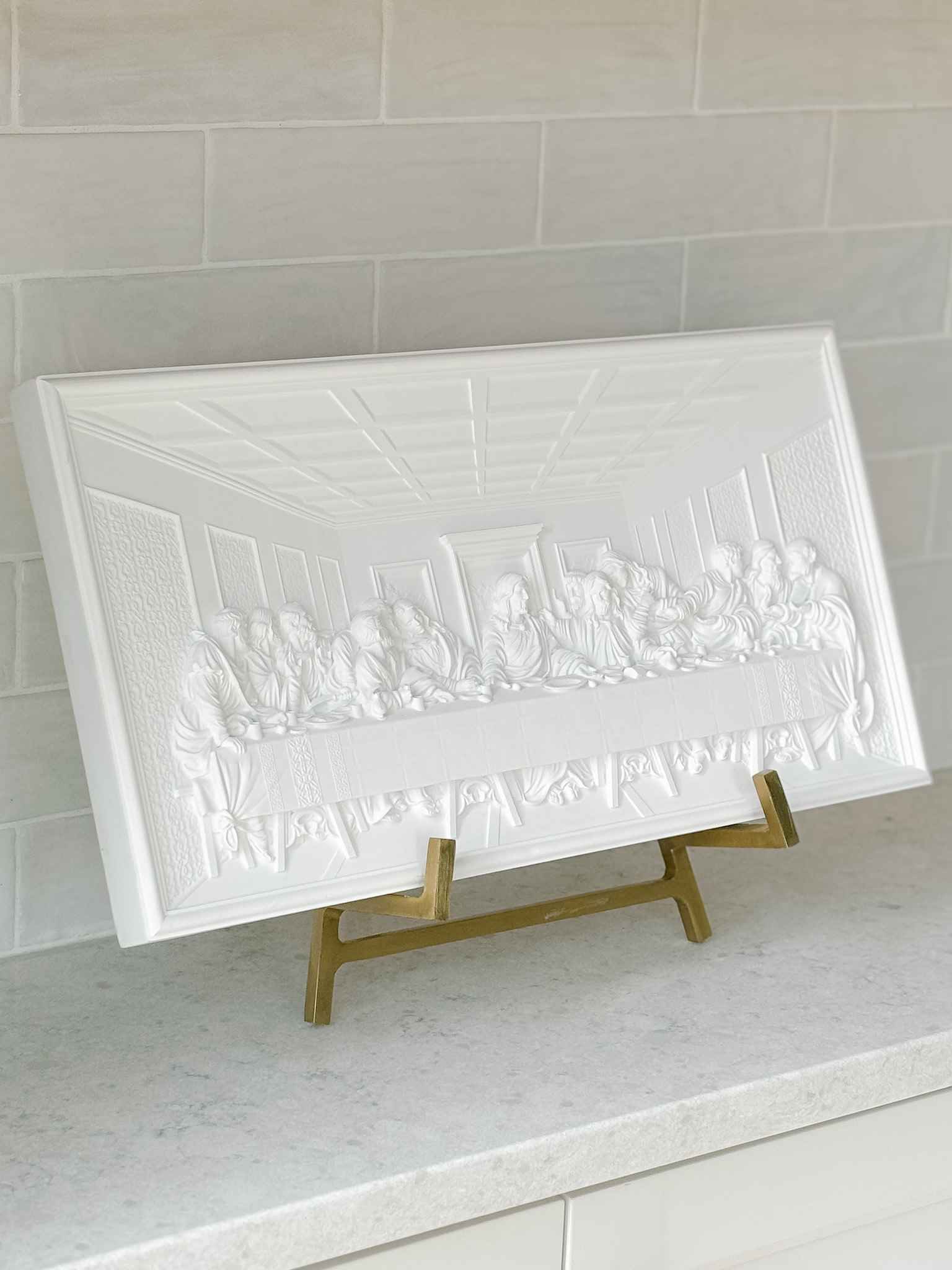 The Last Supper Wall Plaque - White Religious Home Decor for Christian Gifts & Church Interiors