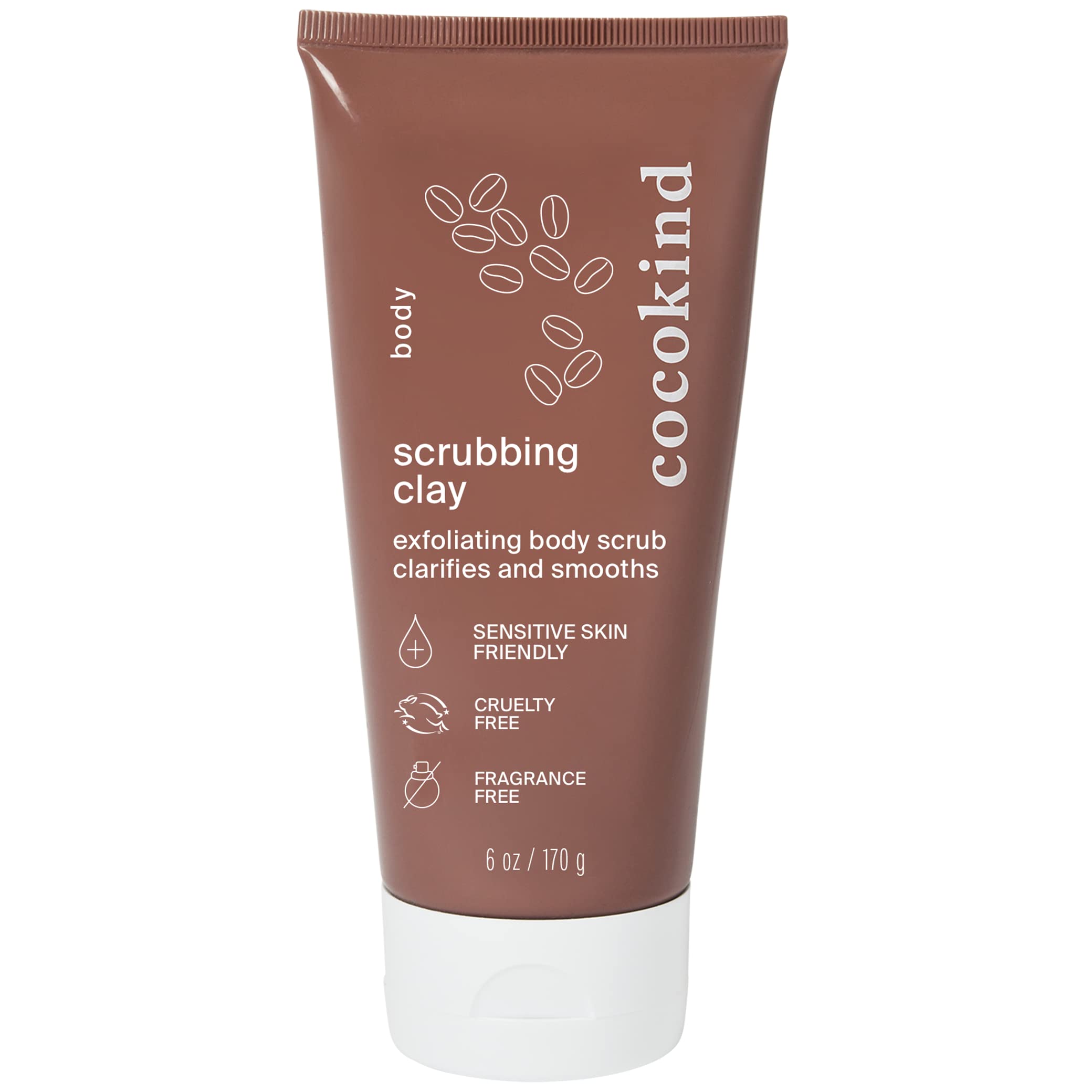 Organic Cocokind Coffee Body Scrub & Exfoliating Wash - Brightening Clay Scrub for Smooth Skin - Natural Body Care for Dry & Rough Skin - Perfect for Shower & Spa Use