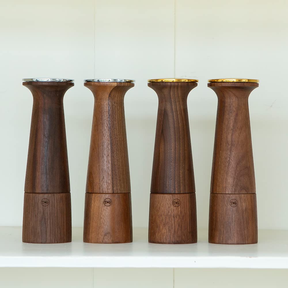Premium Black Walnut Salt Mill - 20.5cm Adjustable Ceramic Manual Grinder for Coarse & Fine Seasoning | Stylish Gourmet Kitchen Accessory | Perfect for Fine Dining, Home Cooking & Gift Giving