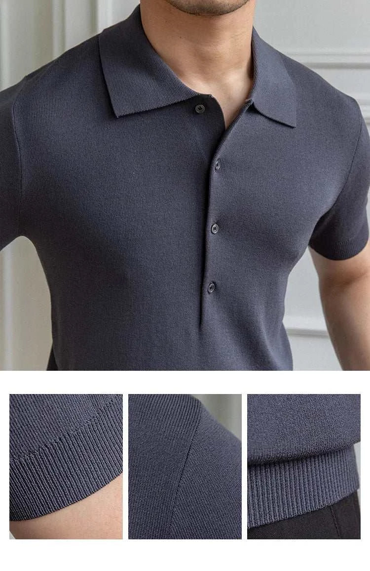 Premium British Polo Shirt for Men - Classic Casual Cotton Knit Top for Golf, Work & Everyday Wear