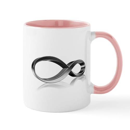 White/Pink Inside - Infinity Symbol Mugs