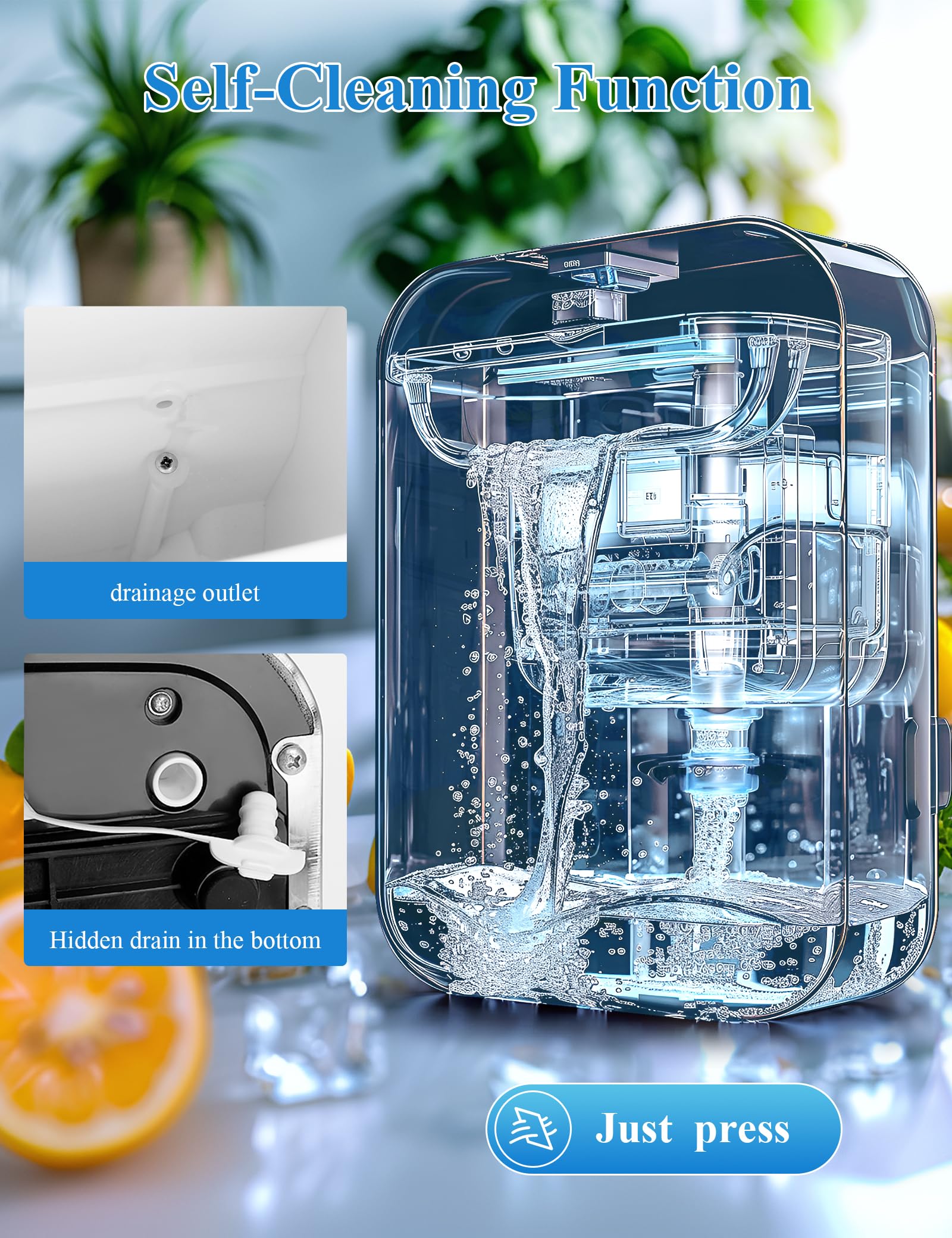 ChefRobot Nugget Ice Maker - 34Lbs/24H Stainless Steel Chewable Ice Machine, Ready in 6 Minutes | Countertop Pebble Ice Maker for Home, Office, Party & Bar | Perfect for Cocktails, Smoothies & Daily Beverages