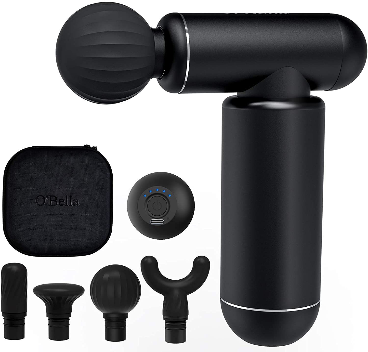 Deep Tissue Massage Gun for Athletes - Quiet Cordless Percussion Muscle Massager with Brushless Motor, 5 Speeds & 4 Attachments, 1.1 lbs Portable Pain Relief Device with Travel Case - Perfect for Post-Workout Recovery, Muscle Relaxation & Pain Management