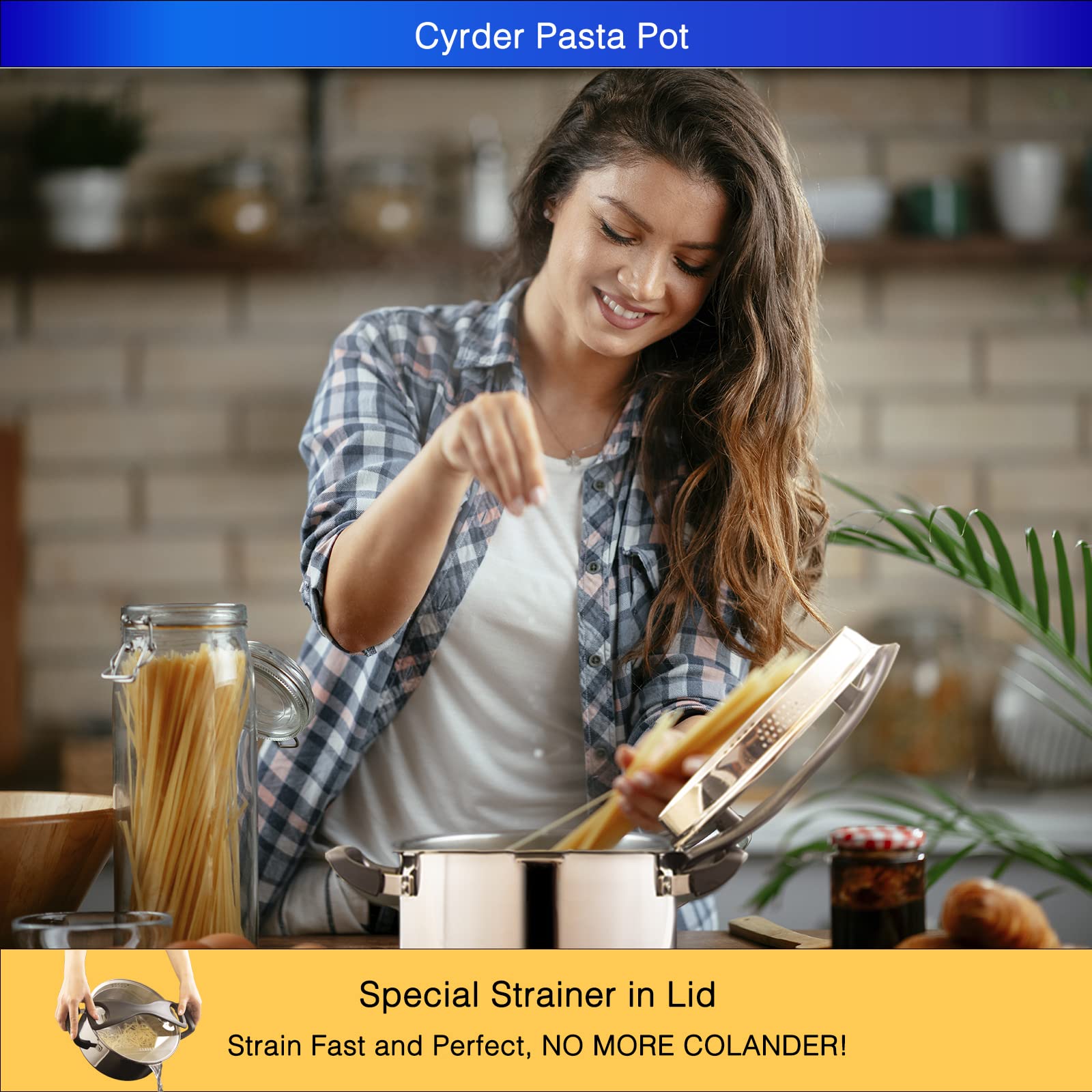 Premium Stainless Steel Pasta Pot with Strainer - 3 Quart Induction-Compatible Saucepan for Perfect Pasta Cooking - Ideal for Singles & Couples - Dishwasher Safe & Easy to Clean - Great for Home Cooking, Dinner Parties & Meal Prep