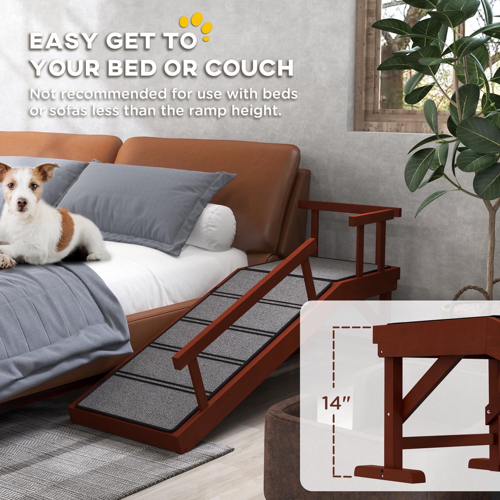 PawHut Adjustable Dog Ramp for Small Medium Large Dogs - 49