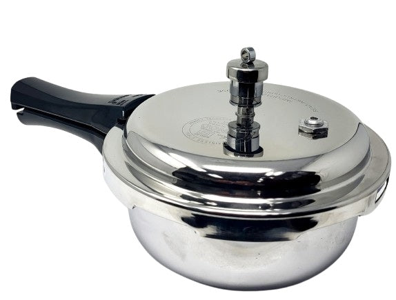 Vinod Platinum Triply Stainless Steel 2L Pressure Cooker | Induction & Gas Compatible | ISI & CE Certified | Perfect for Quick Cooking, Meal Prep & Small Kitchens