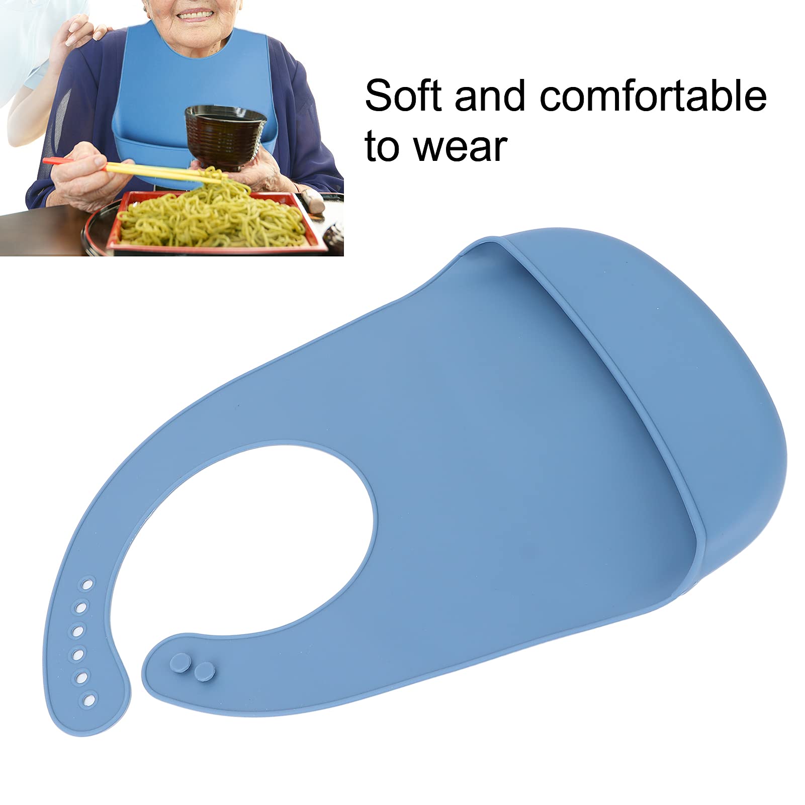 Adult Silicone Bibs for Eating - Waterproof & Reusable Clothing Protector for Seniors & Women with Food Catcher - Perfect for Mealtime, Dining Out & Assisted Living Care