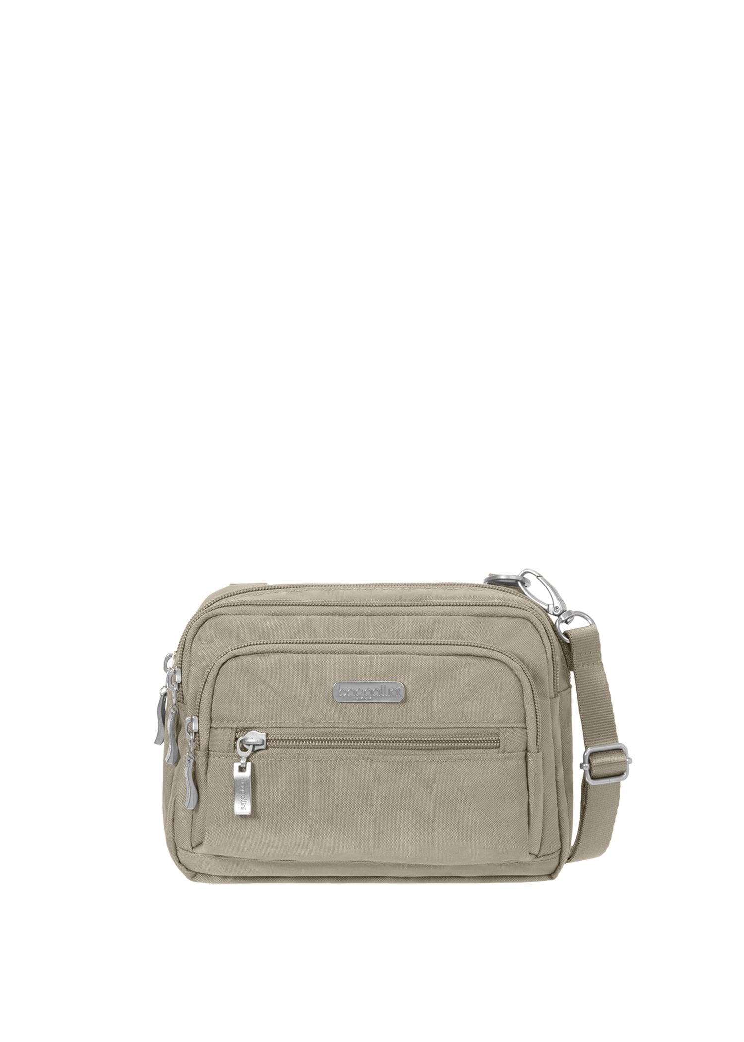 Baggallini Triple Zip Crossbody Bag for Women - Lightweight Travel Purse with Multiple Pockets - Perfect for Everyday Use, Commuting & Travel