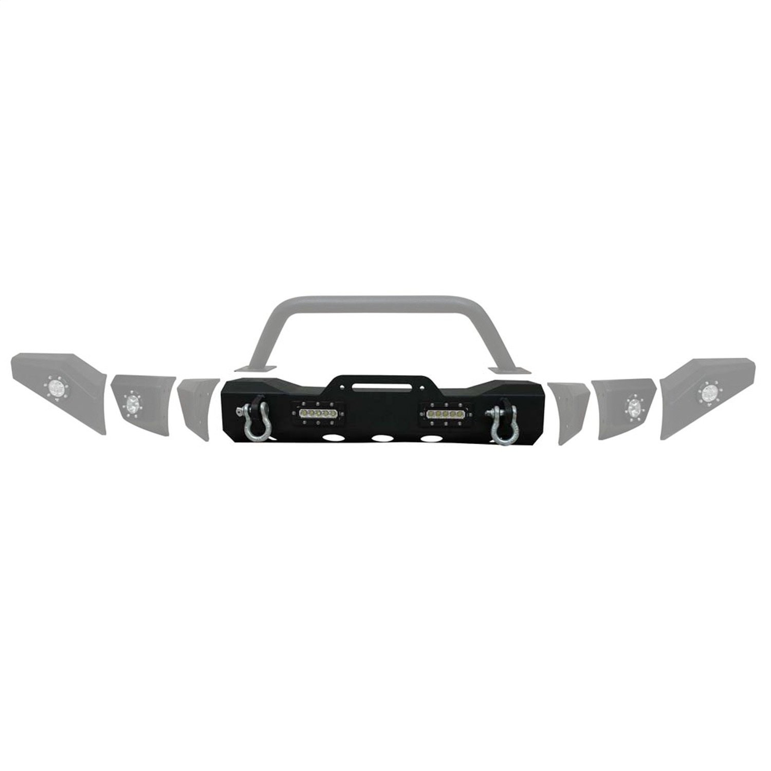 Paramount Automotive 51-0335-1 Front Bumper with Stainless Steel End Plates - Heavy Duty Replacement for Trucks & SUVs - Perfect for Off-Roading & Towing