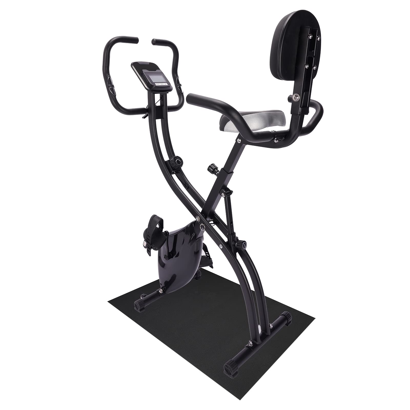 Anconats Magnetic Upright Exercise Bike - Foldable Indoor Cycling Bike with Digital Monitor, Adjustable Resistance & Comfortable Seat for Home Workout - Perfect for Cardio Training, Weight Loss & Small Space Fitness