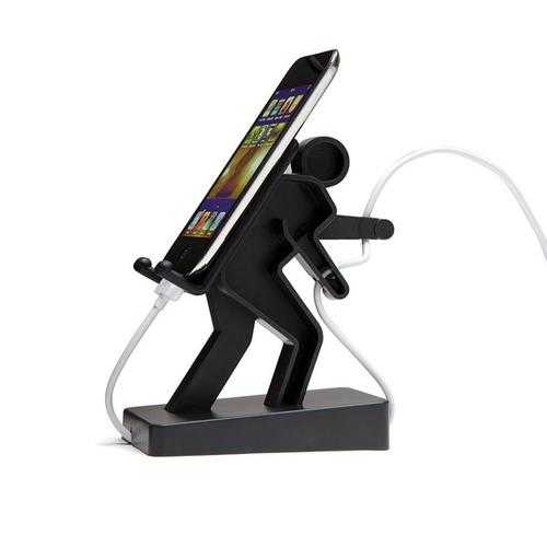2 in 1 Boris USB Cable Organizer & Desktop Phone Holder Stand - Compatible with iPhone X, Samsung S8 & Smartphones - Perfect for Office, Home & Travel Organization